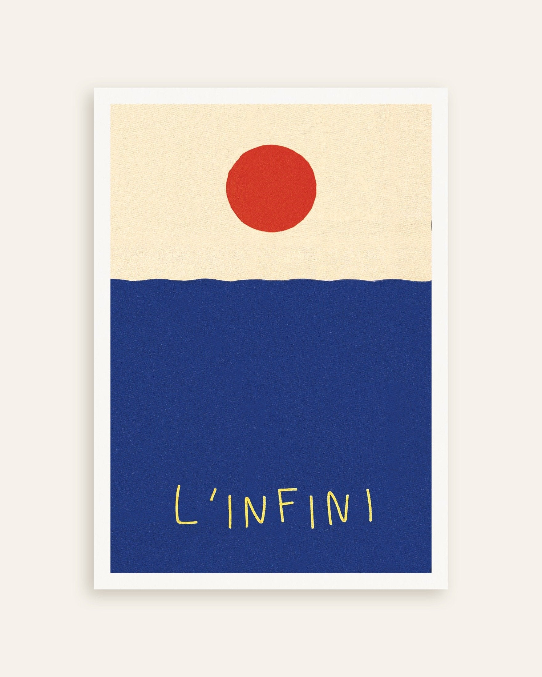アートポスターダイアン・ロマネロ＜EVENING　SUN＞ L'Infini - Red Sun and Blue Sea Minimal Art - Poster | Posterscape