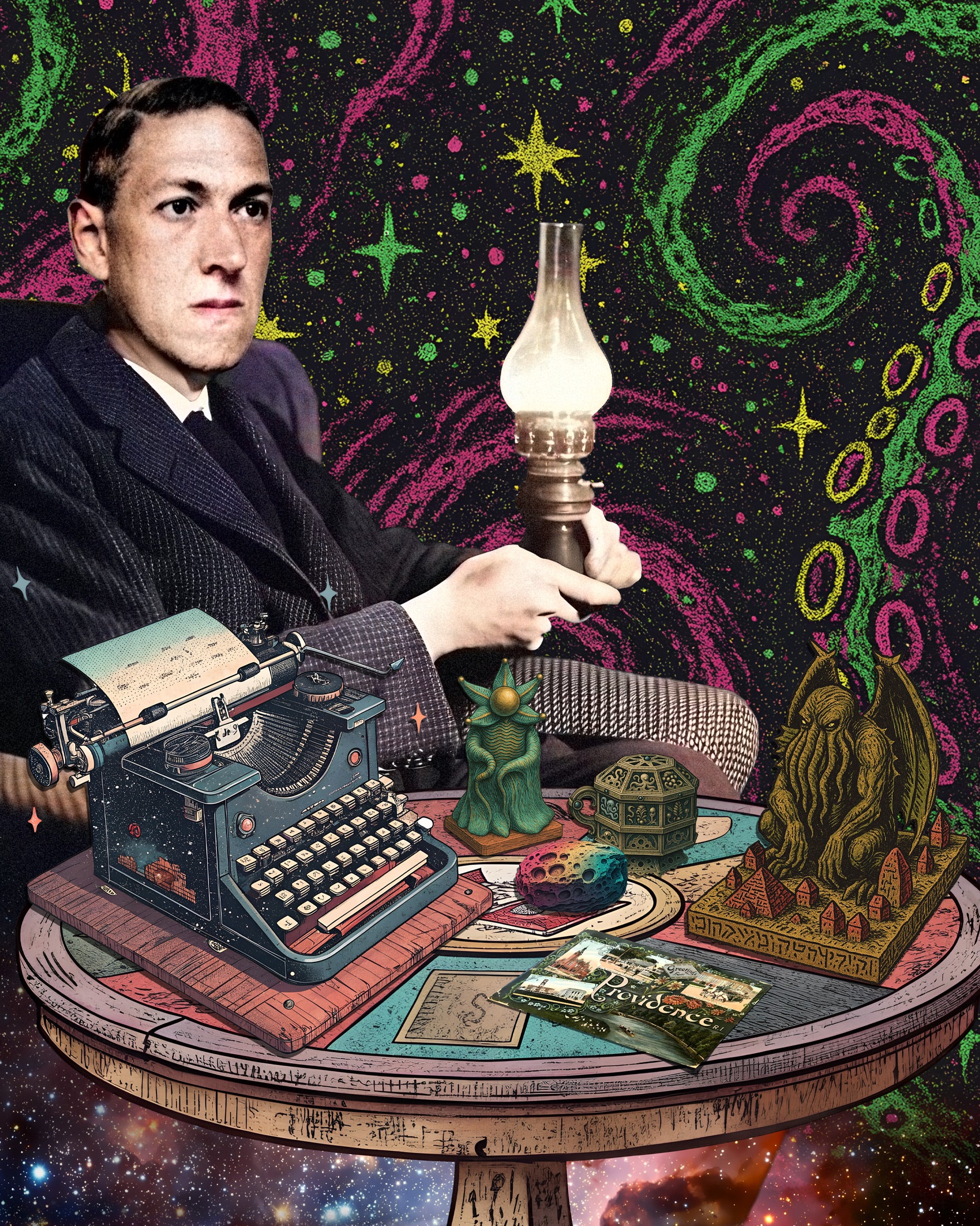 H.P. Lovecraft plakat - Kosmisk skrekkportrett