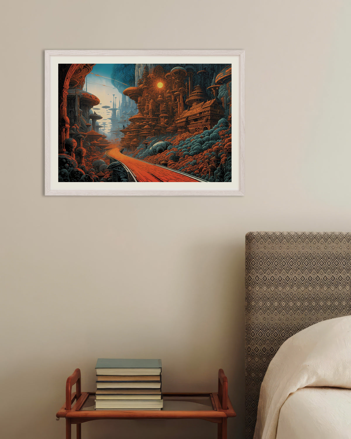 Poster of Métal hurlant (comic), Road - Poster, with white wooden frame