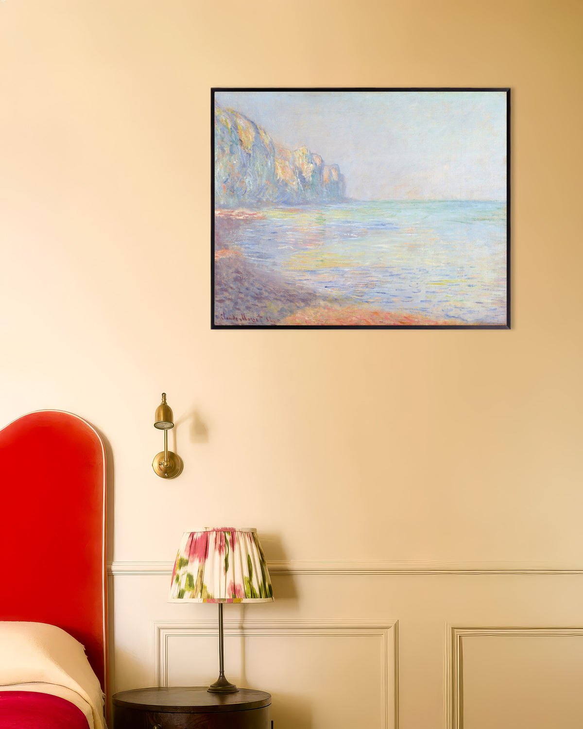 Plakat Disig morgen ved Pourville (1882) av Claude Monet med metallramme