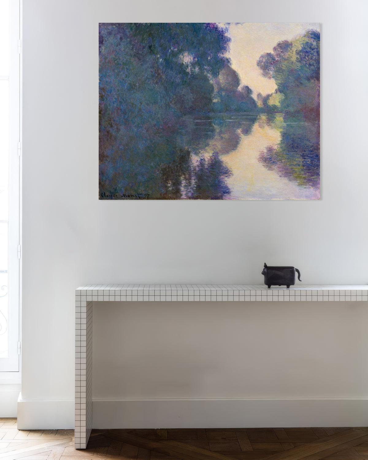 Plakat Morgen på Seinen nær Giverny (1897) av Claude Monet