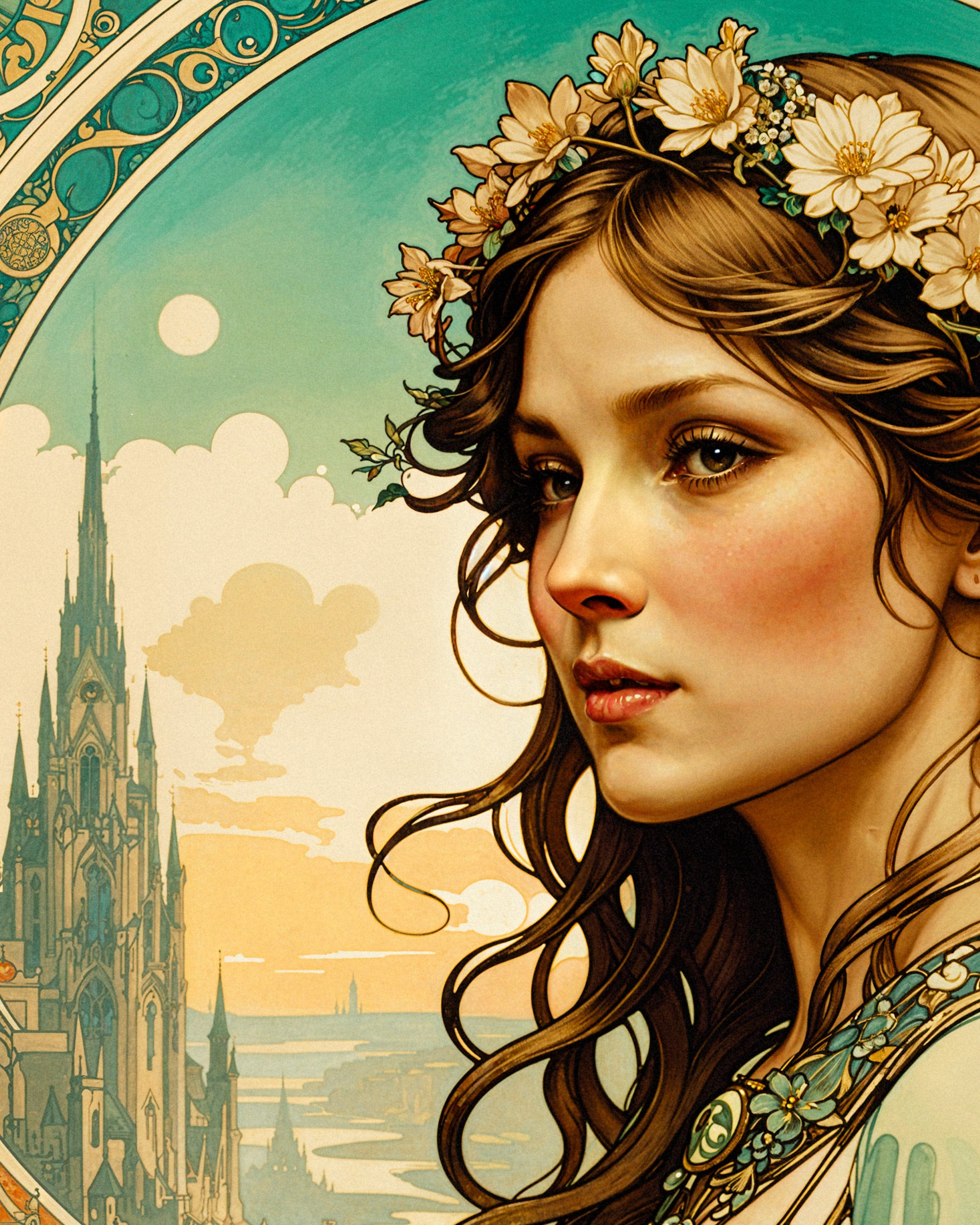 Art Nouveau Kvinne - Stampe