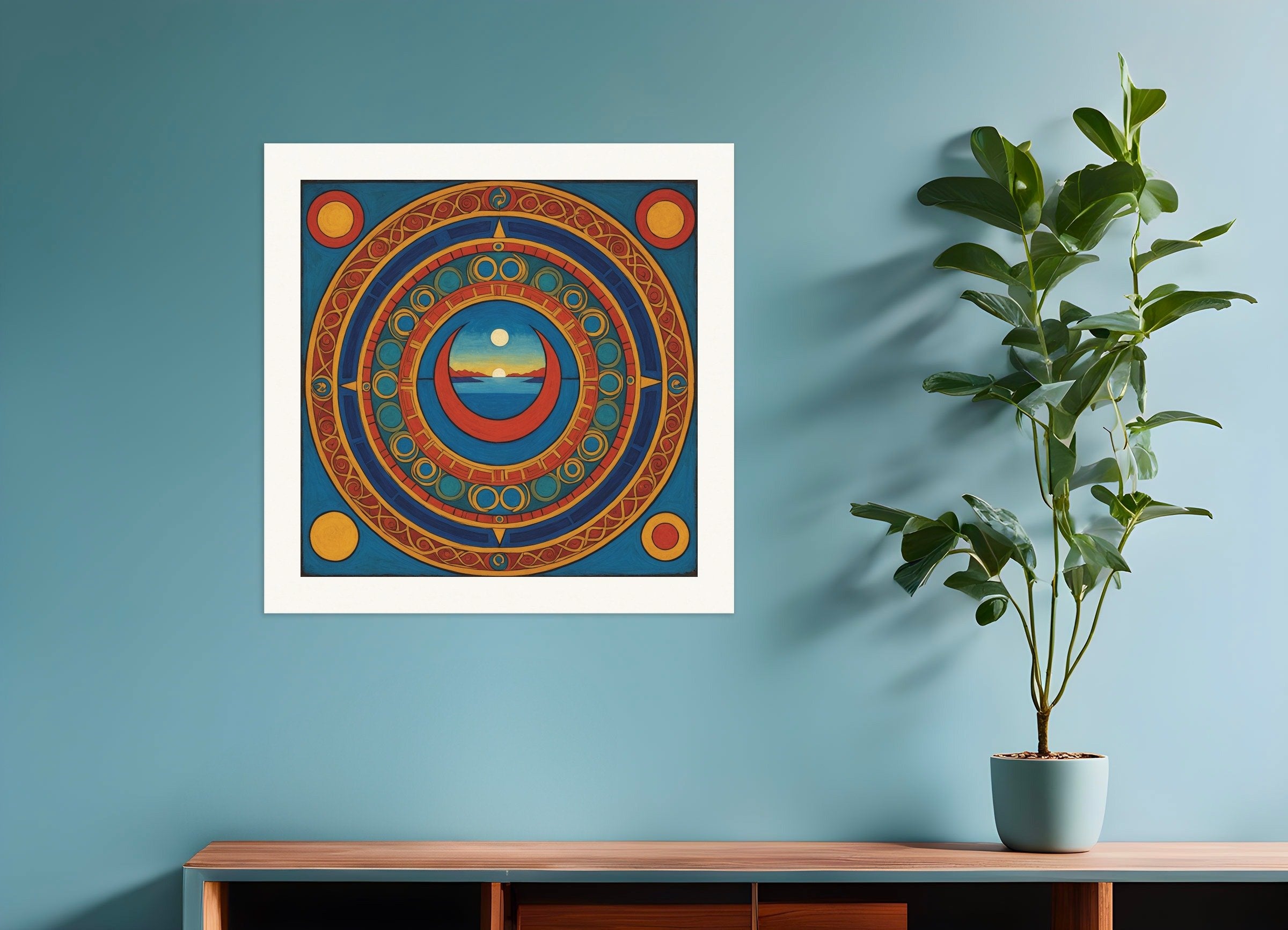 Poster of Mystical landscapes with spiritual symbolism