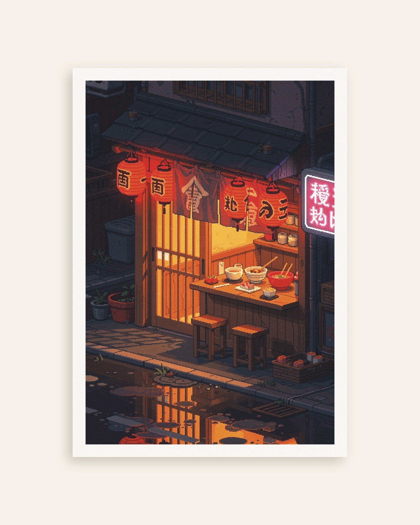Ramen Shop Pixel Art Poster | Posterscape