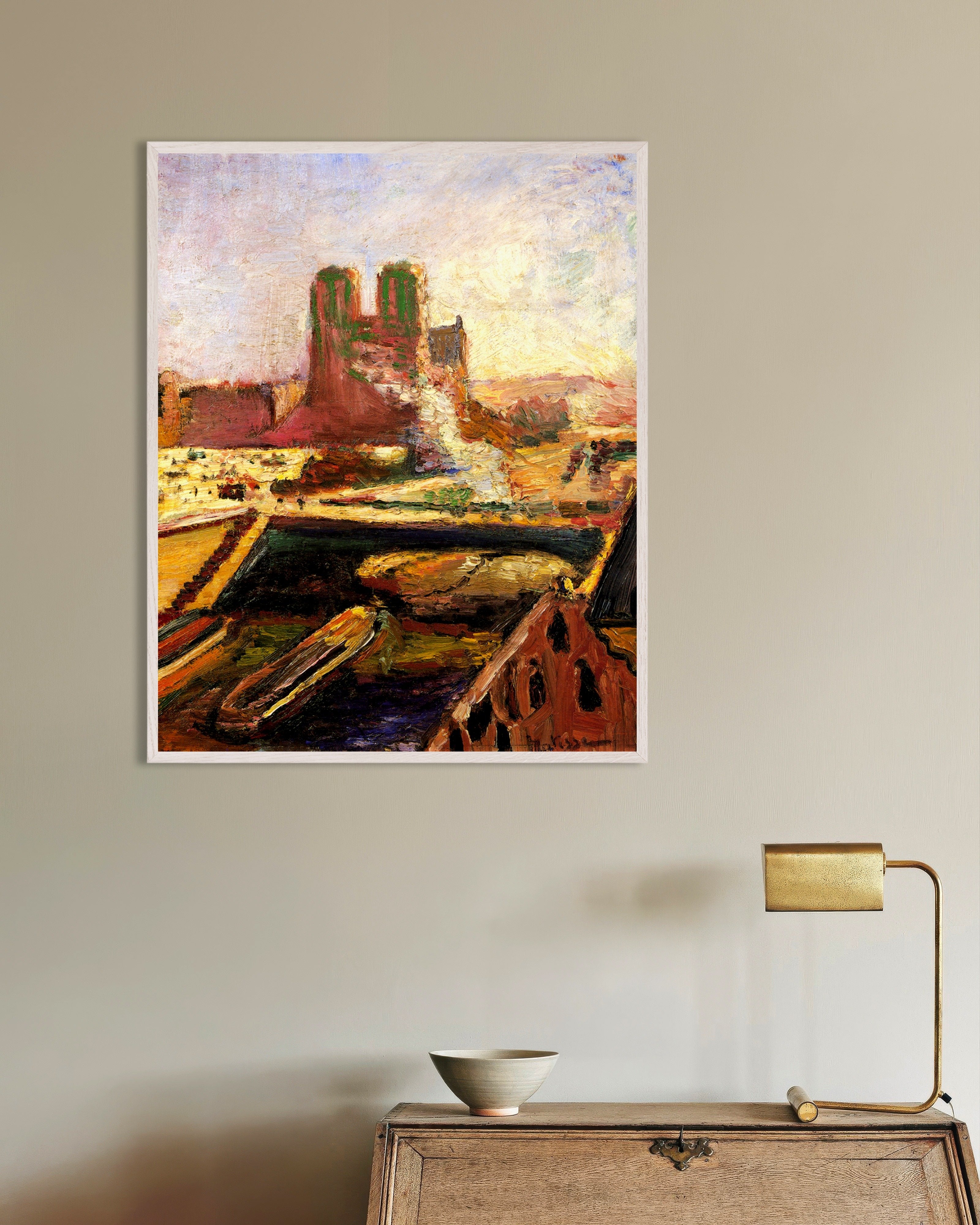 Poster of Notre Dame (1900) — Henri Matisse, with white wooden frame