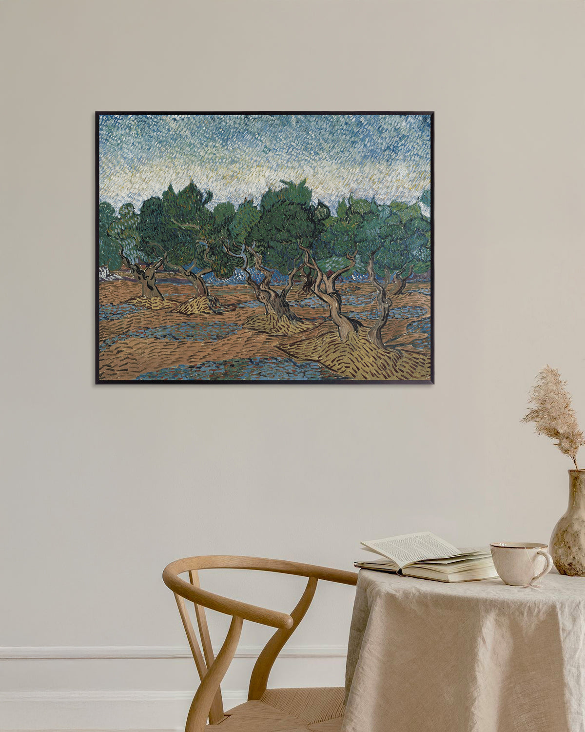 Poster av Olivengård (1889) av Vincent van Gogh, med metallramme