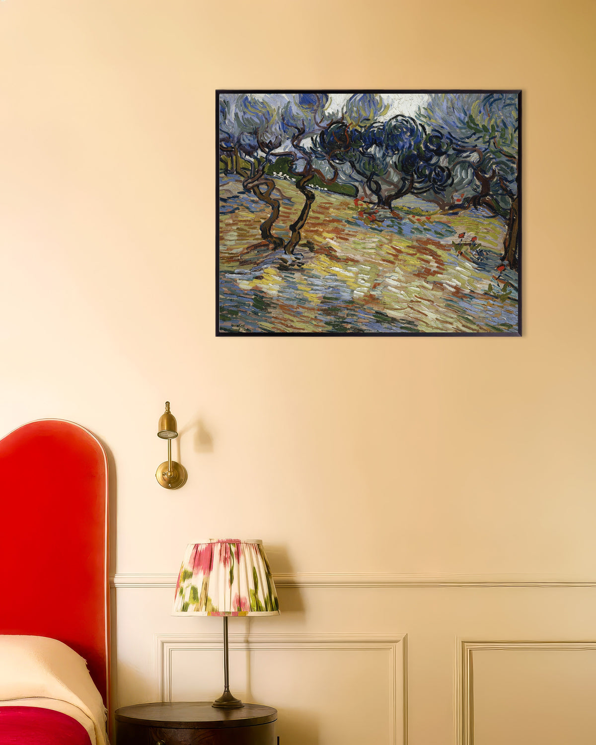 Poster of Olive Trees (1889) by Vincent van Gogh, with metal frame