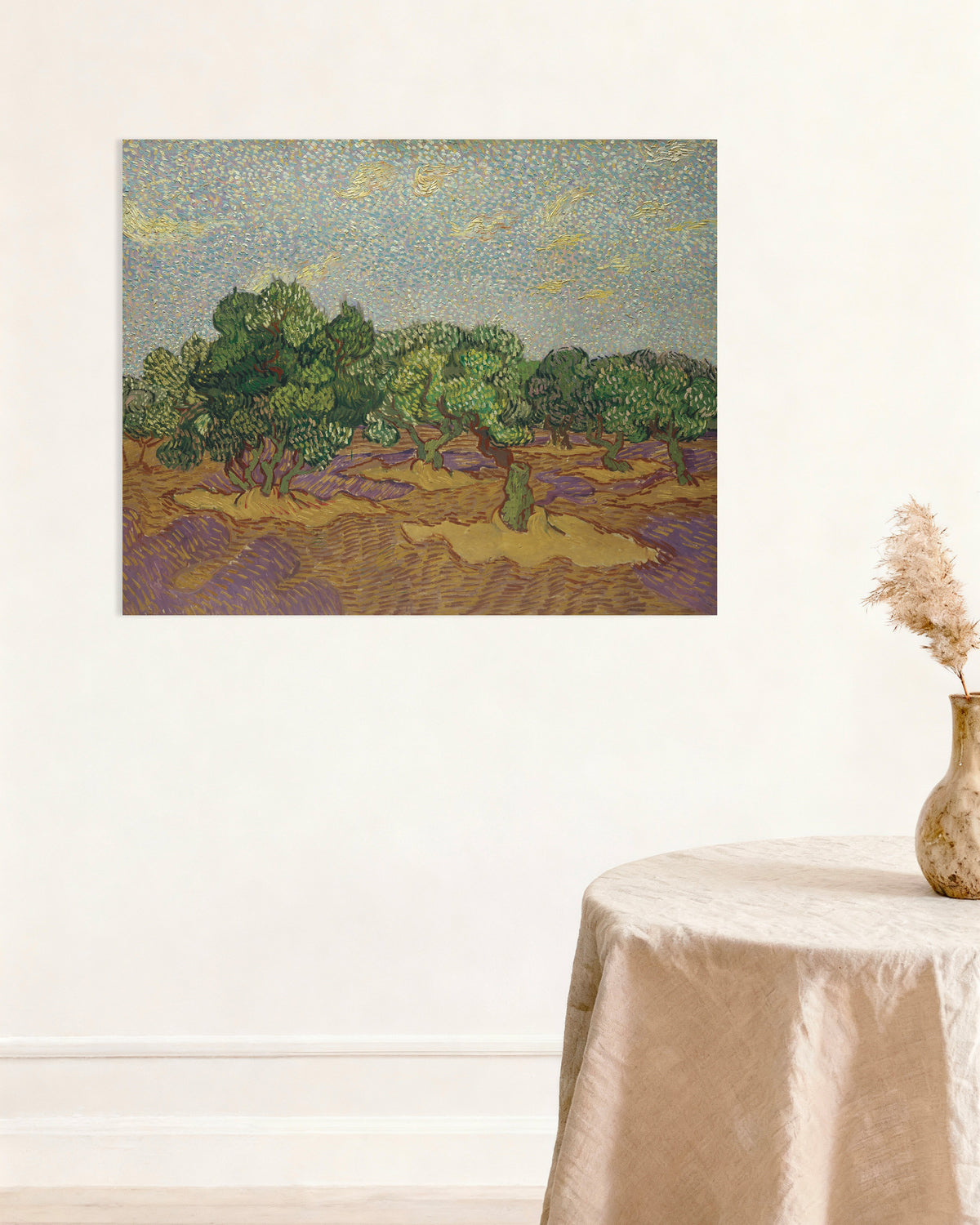 Poster av Oliventrær under en blek himmel (1889) av Vincent van Gogh