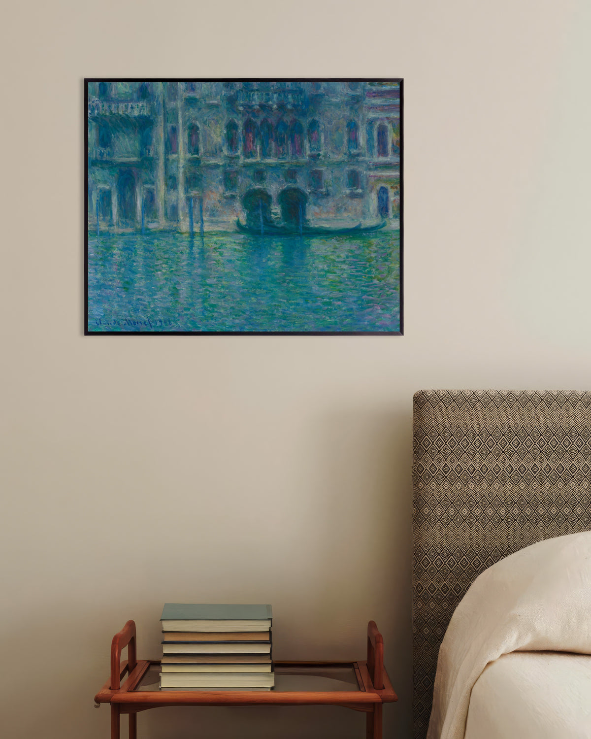 Plakat Palazzo da Mula, Venezia (1908) av Claude Monet med metallramme