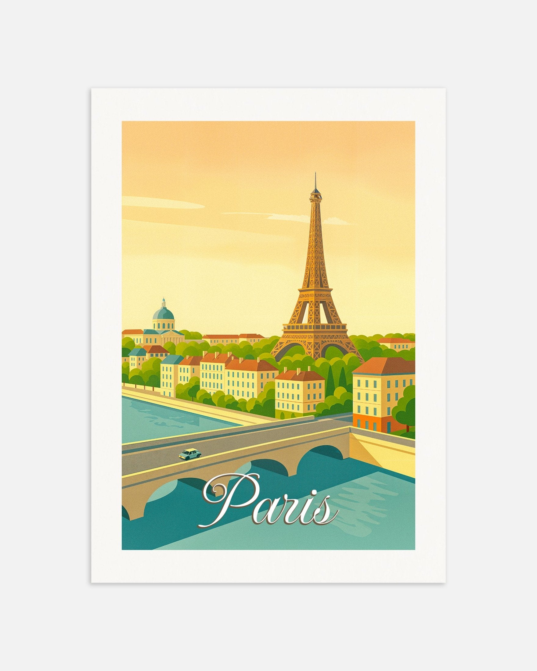 Poster of Paris – Retro style Illustration of the Eiffel Tower, thumbnail