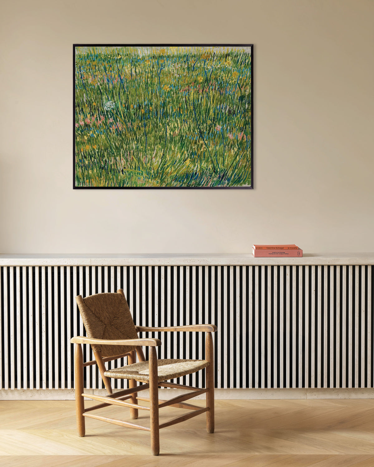 Poster av Gressflekk (1887) av Vincent van Gogh, med metallramme