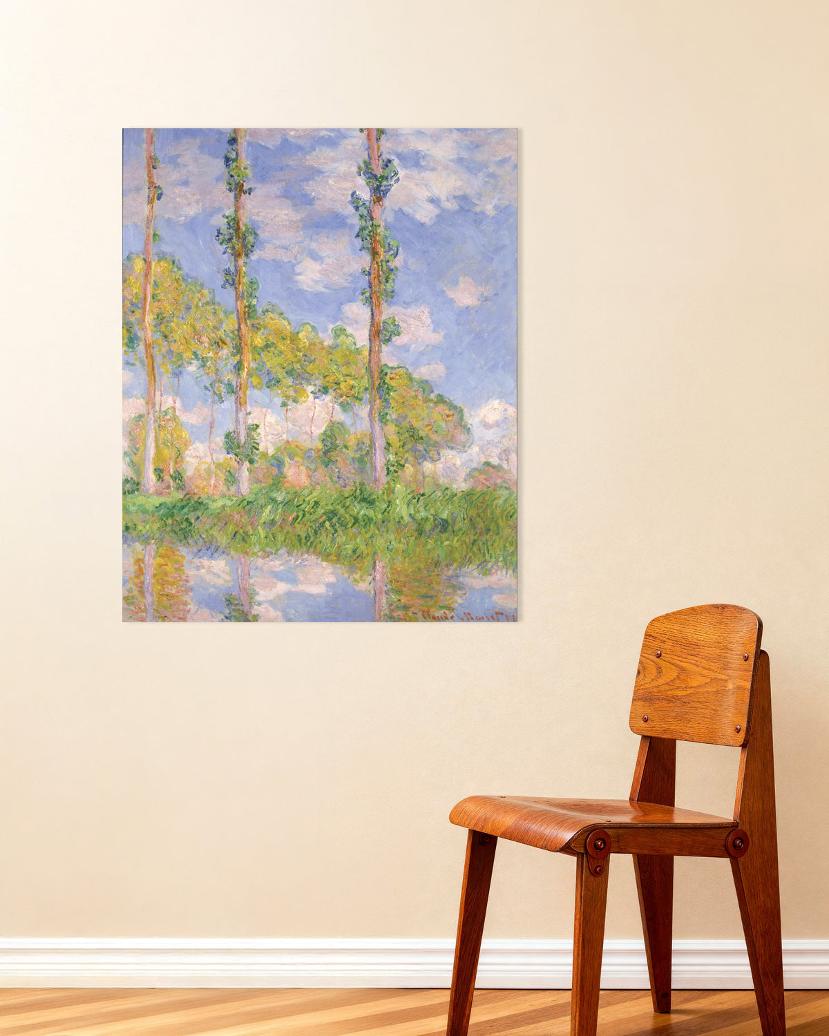 Poster of Poplars in the Sun (1891) by Claude Monet