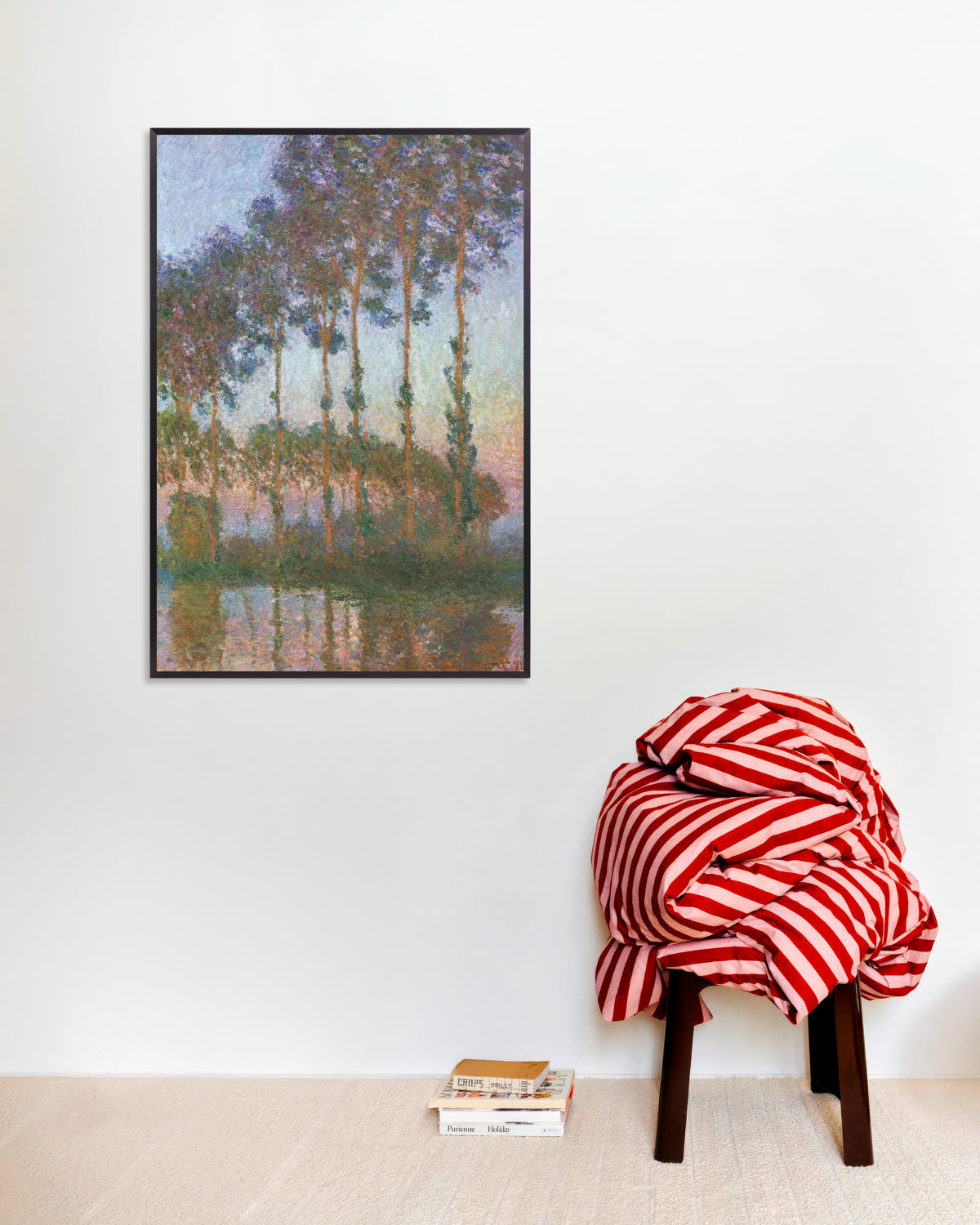 Poster of Poplars on the Banks of the Epte, Twilight (1891) by Claude Monet, with metal frame