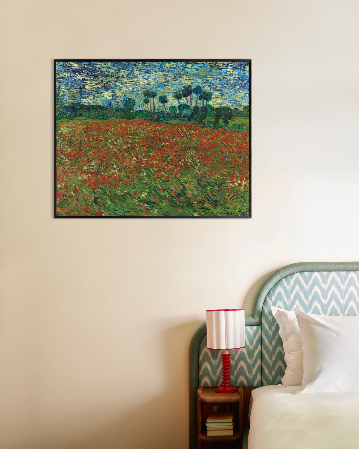 Poster of Poppy Field (1890) by Vincent van Gogh, with metal frame
