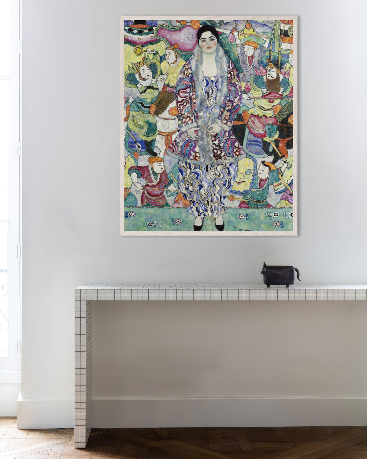 Poster av Portrett av Friederike Maria Beer (1916) av Gustav Klimt, med hvit treramme