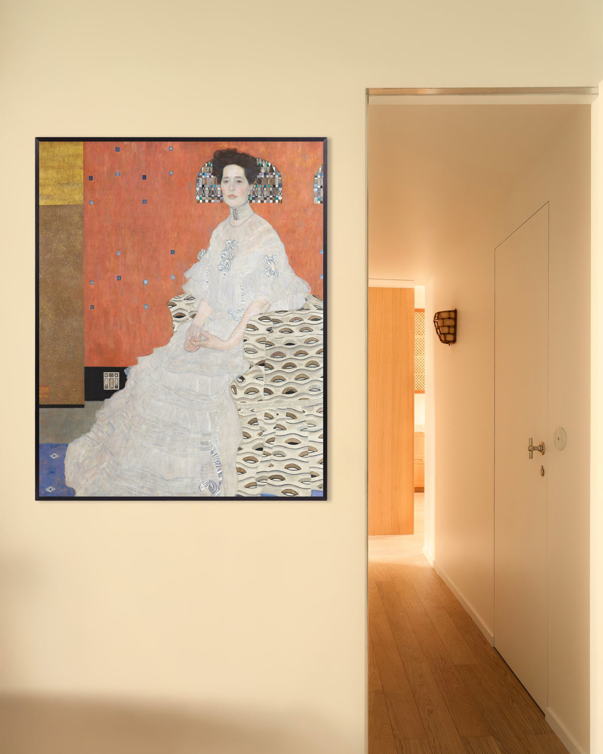 Poster of Portrait of Fritza Riedler (1906) by Gustav Klimt, with metal frame