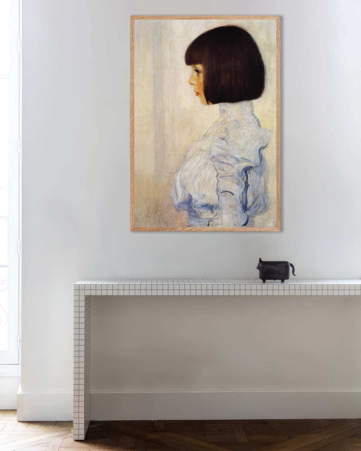 Plakat Portrett av Helene Klimt (1898) av Gustav Klimt med ramme i naturtre