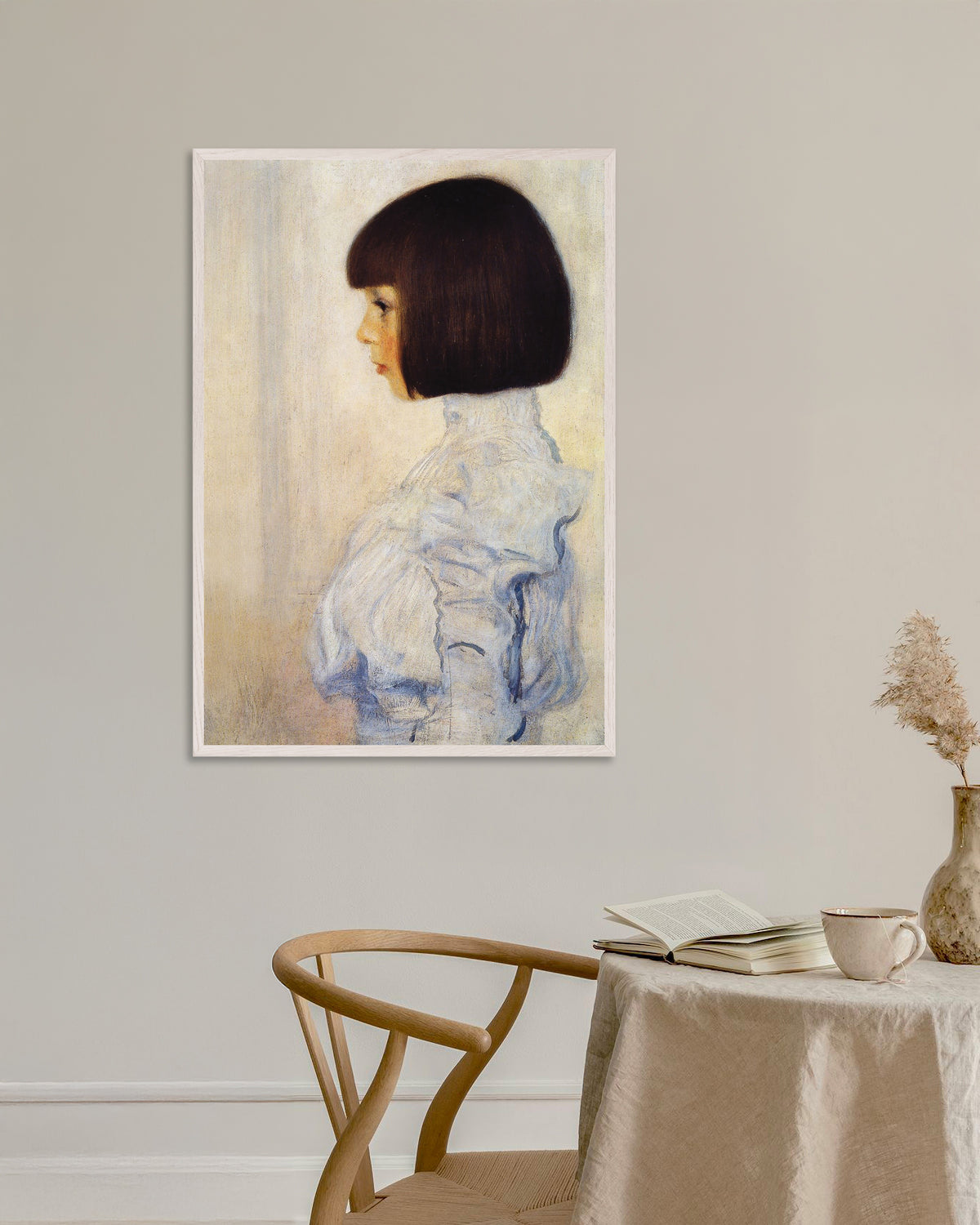 Plakat Portrett av Helene Klimt (1898) av Gustav Klimt med hvit treramme