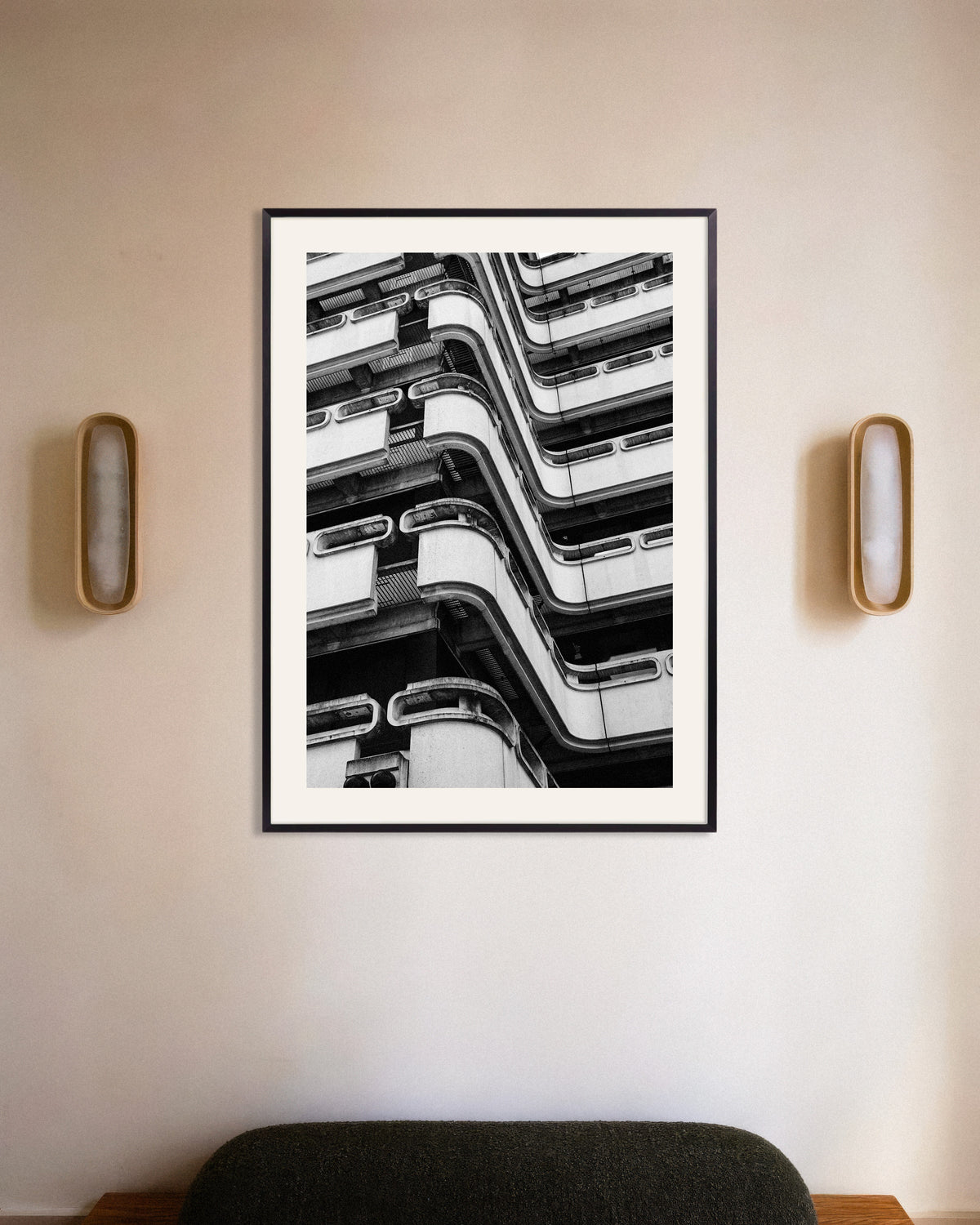 Poster of Rippling Concrete Balconies, with metal frame