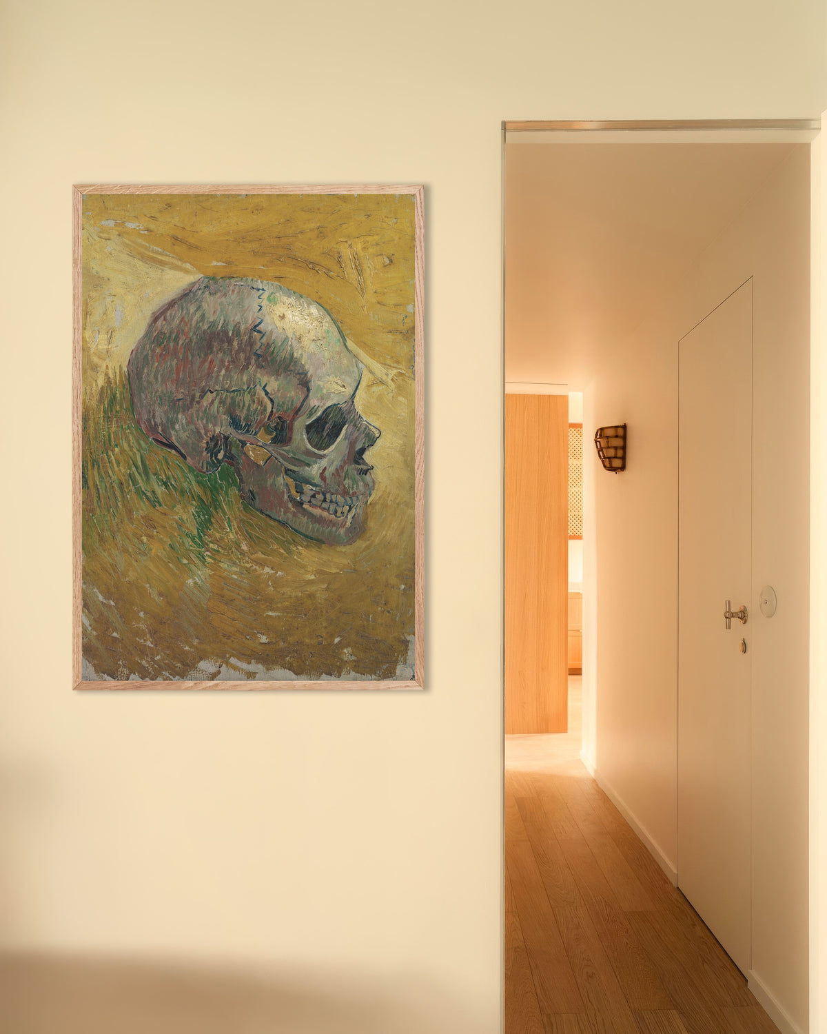 Poster av Skalle (1887) av Vincent van Gogh, med ramme i naturtre