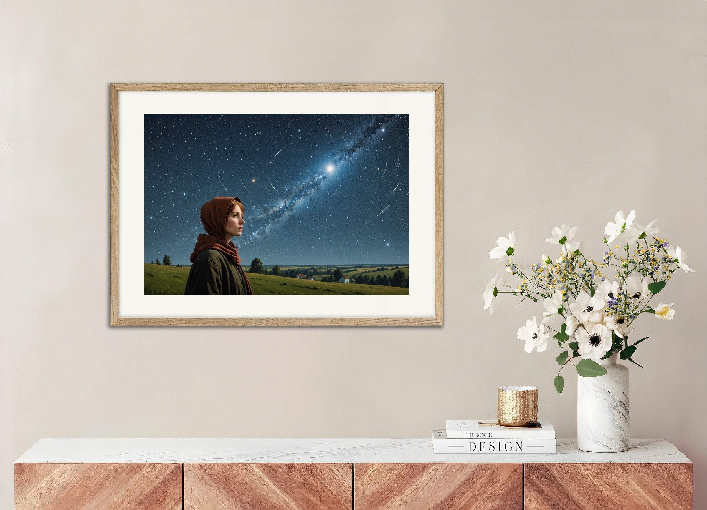 Poster of Spiritual portraits blending Russian symbolism and evocative imagery, with natural wooden frame