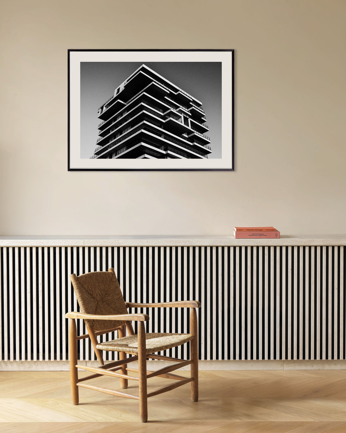 Poster of Stacked Floors Tower, with metal frame