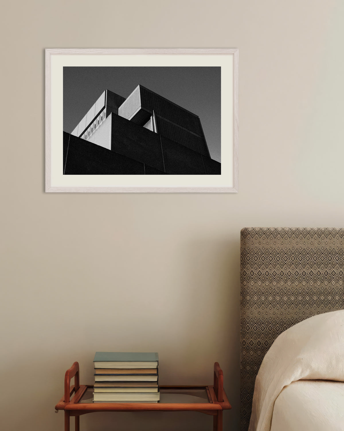 Poster of Stepped Blocks at Dusk, with white wooden frame