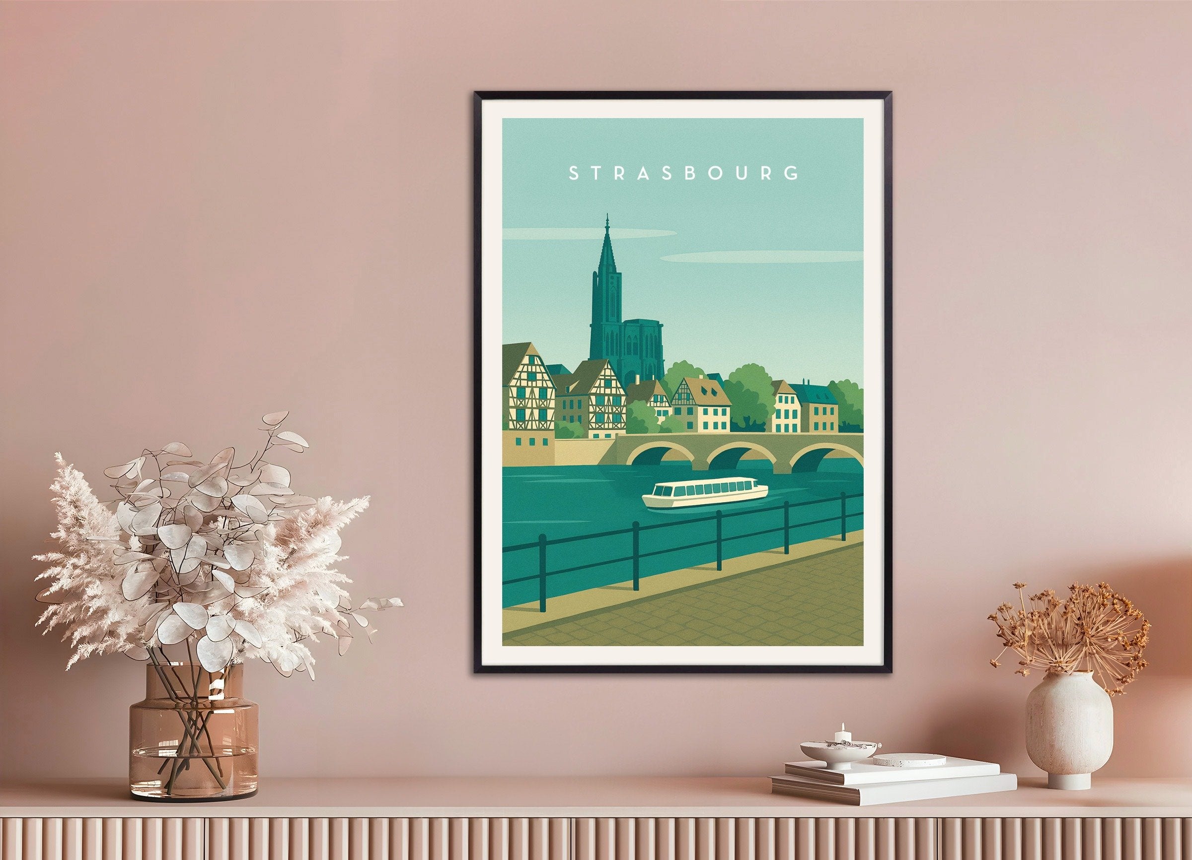 Poster of Strasbourg Wall Art Print, with metal frame