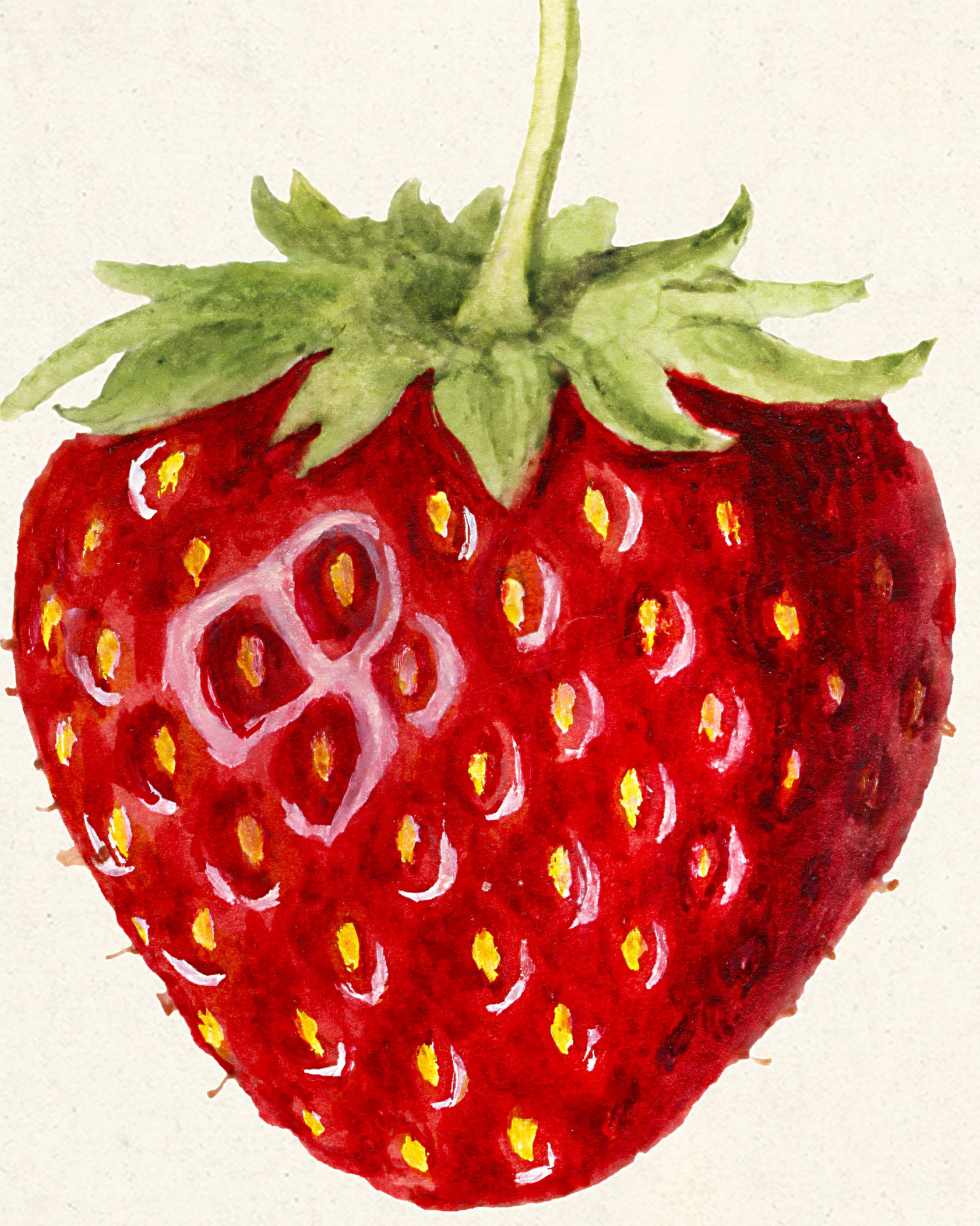 Jordbærplakat - Akvarell