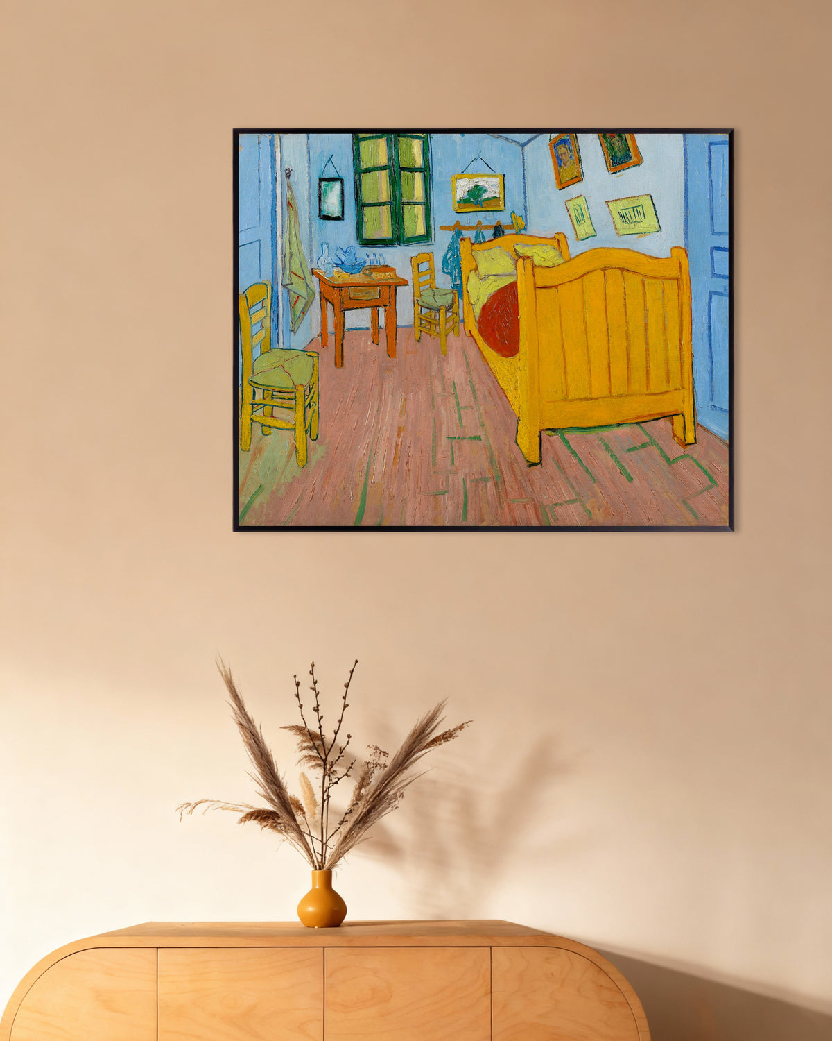 Poster av Soverommet (1888) av Vincent van Gogh, med metallramme