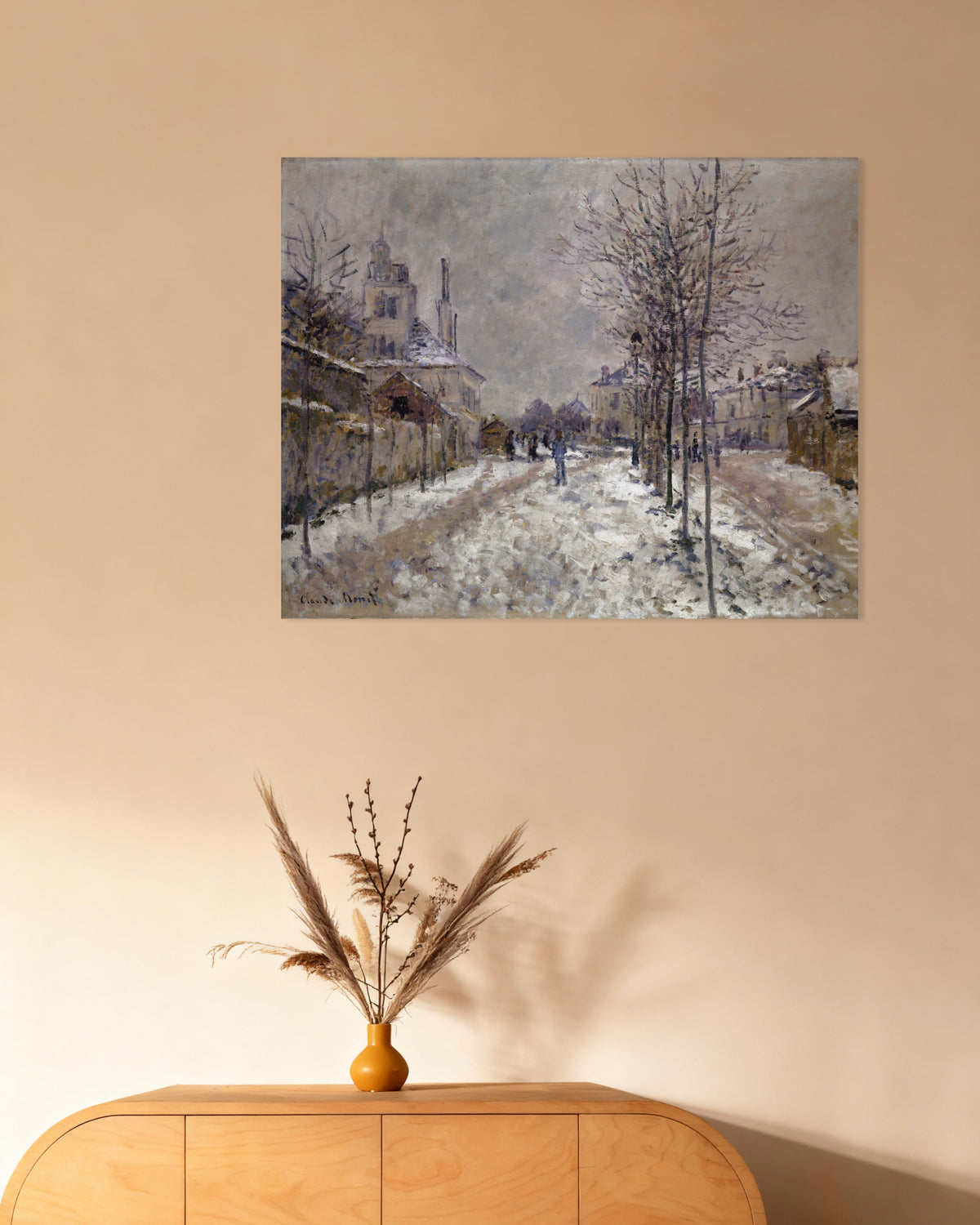Plakat Boulevard de Pontoise i Argenteuil, snø (1875) av Claude Monet