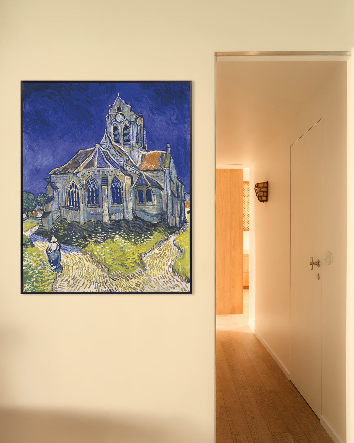 Poster av Kirken i Auvers-sur-Oise (1890) av Vincent van Gogh, med metallramme