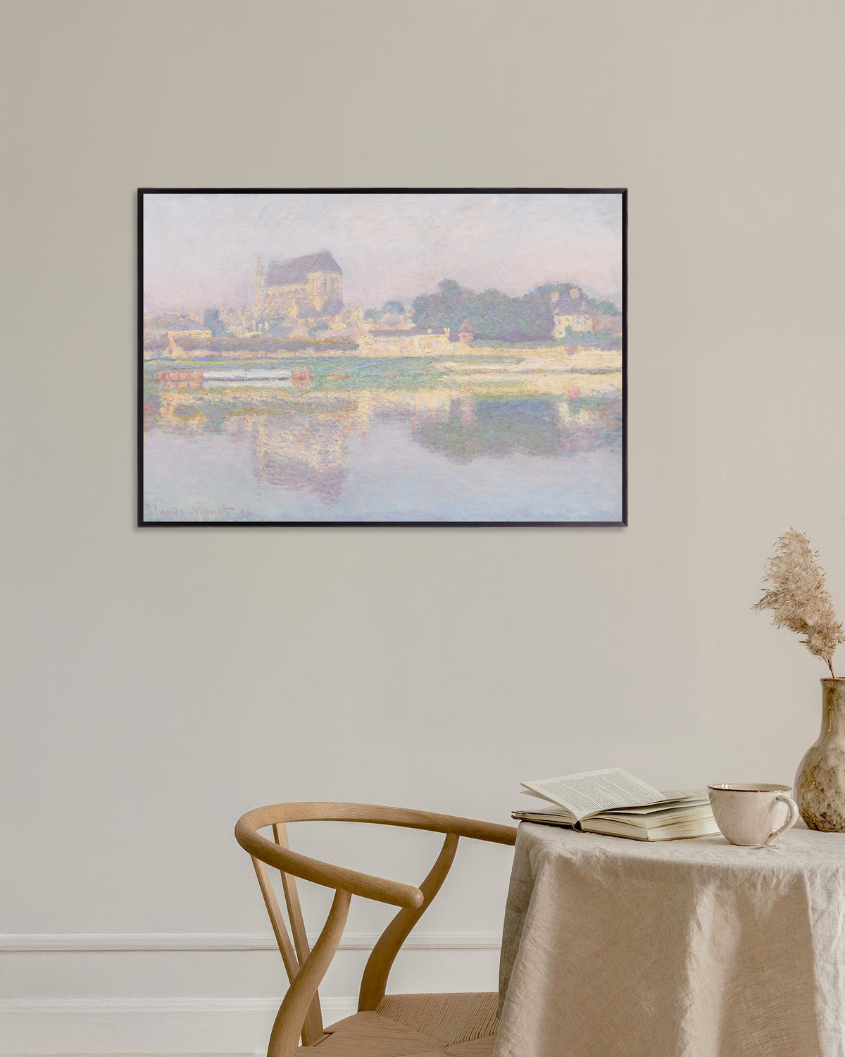 Plakat Kirken i Vernon, sol (1894) av Claude Monet med metallramme