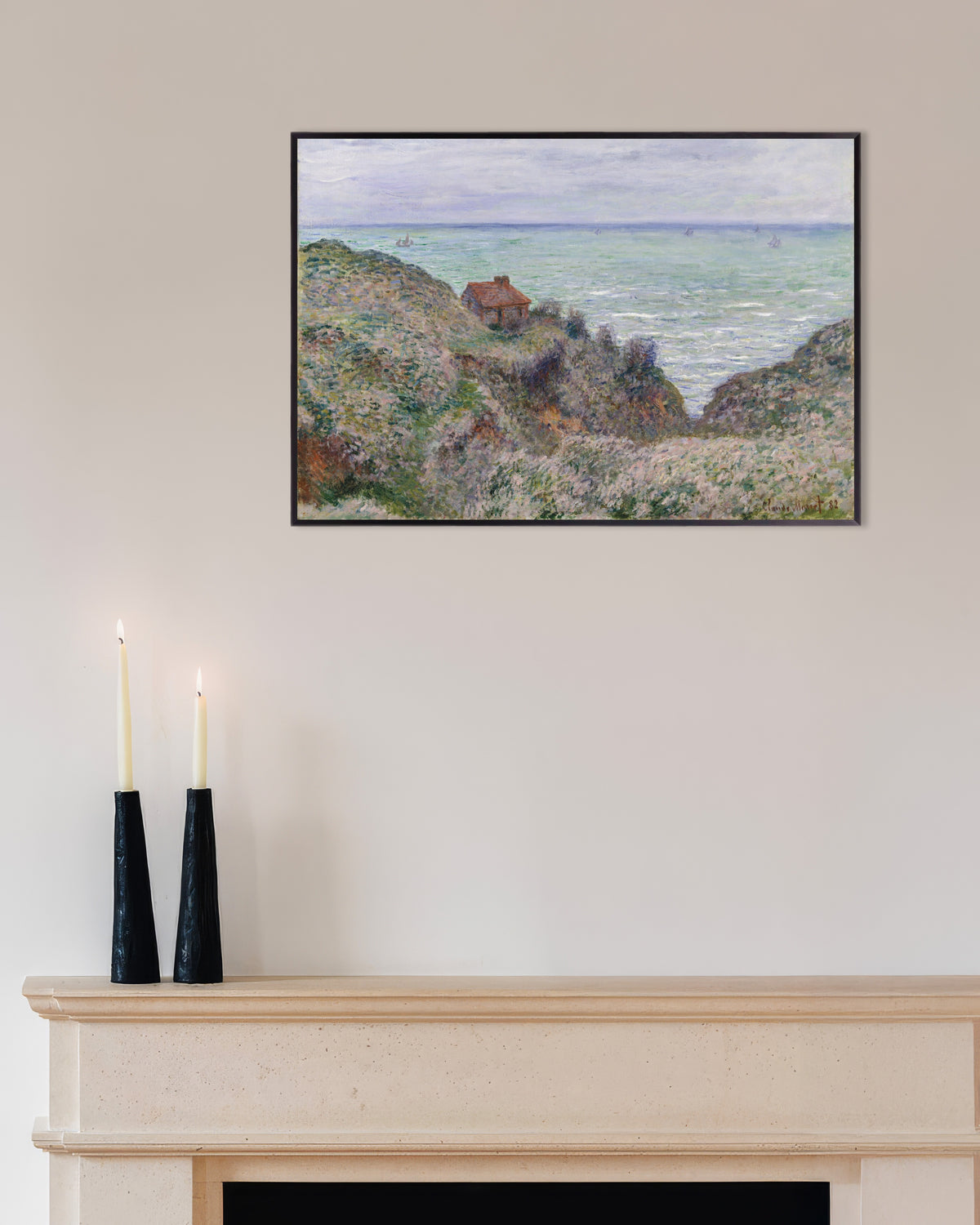 Plakat Tollbetjentens hytte (1882) av Claude Monet med metallramme