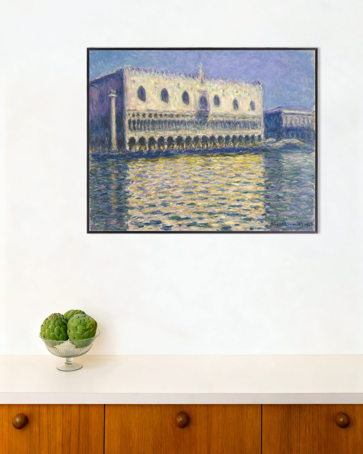 Plakat Dogepalasset (1908) av Claude Monet med metallramme