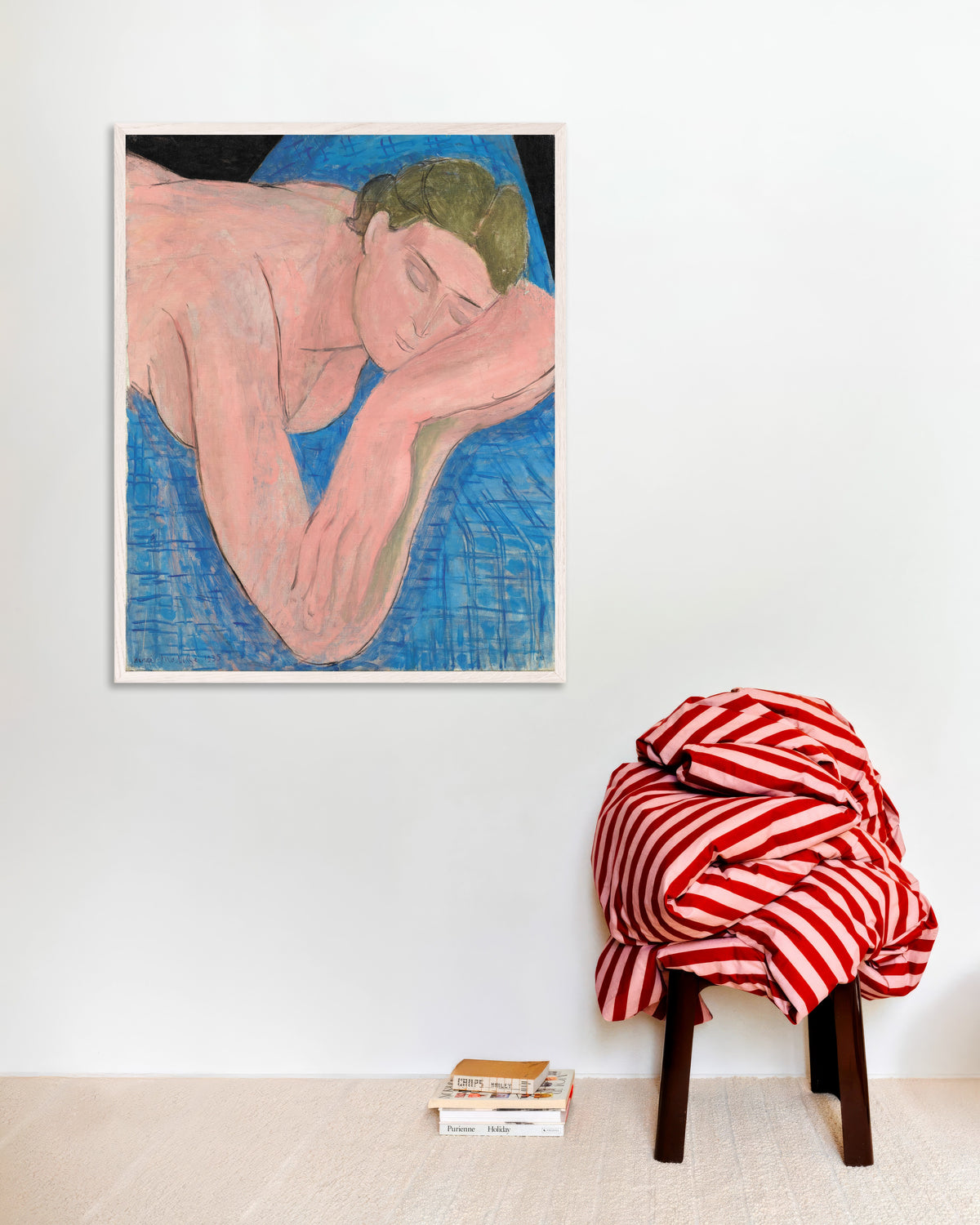 Poster av Drømmen (1935) av Henri Matisse, med hvit treramme