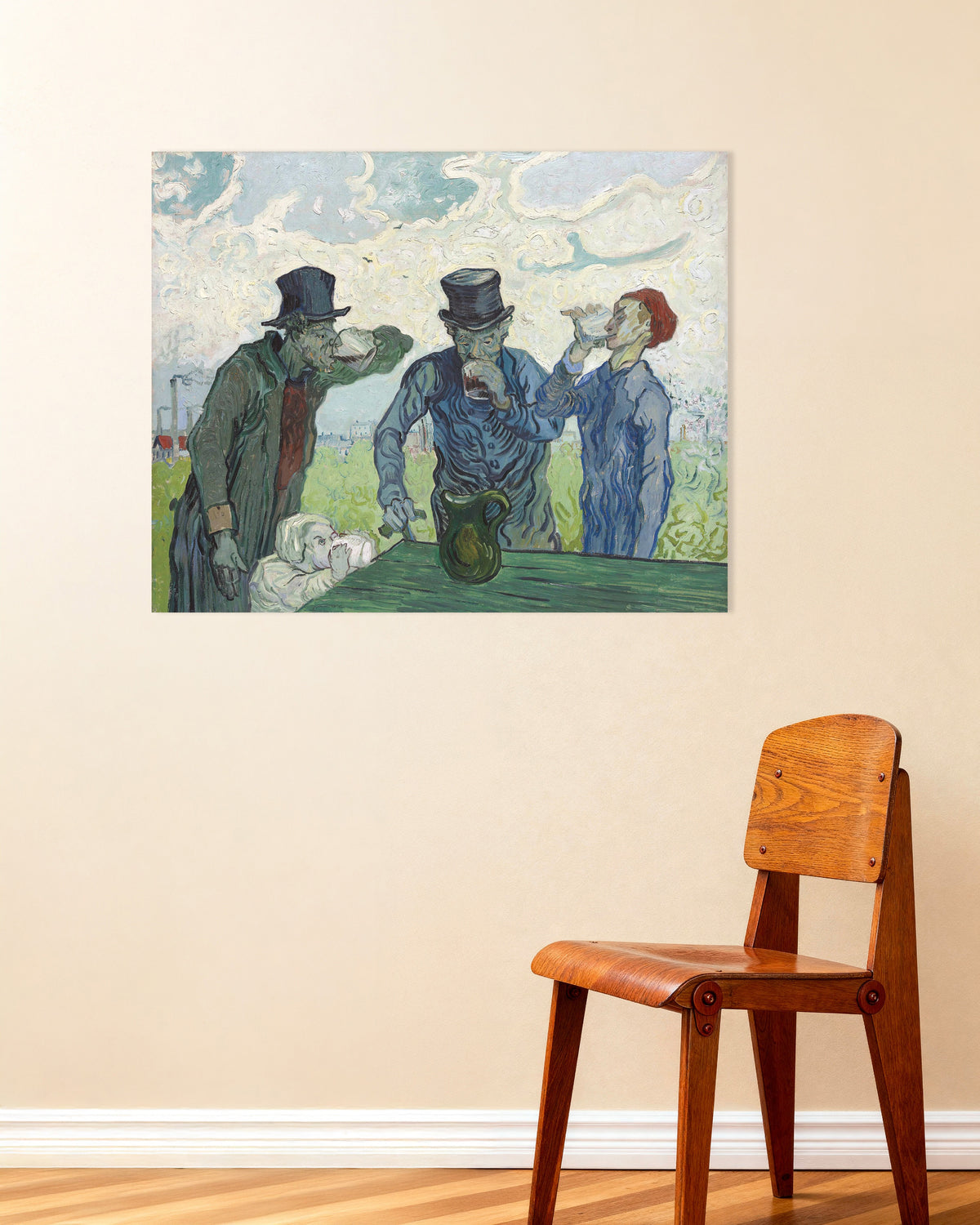 Poster av Drikkerne, etter Daumier (1890), av Vincent van Gogh