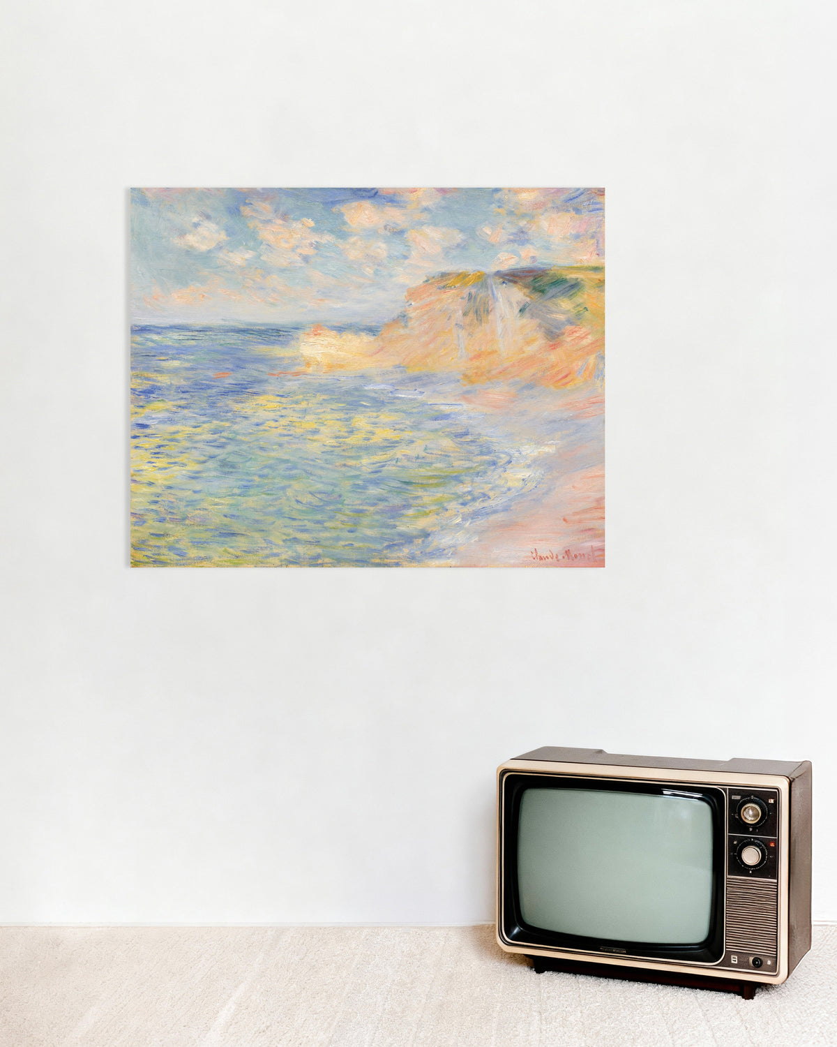 Plakat Falaise d'Amont, Étretat (1885) av Claude Monet