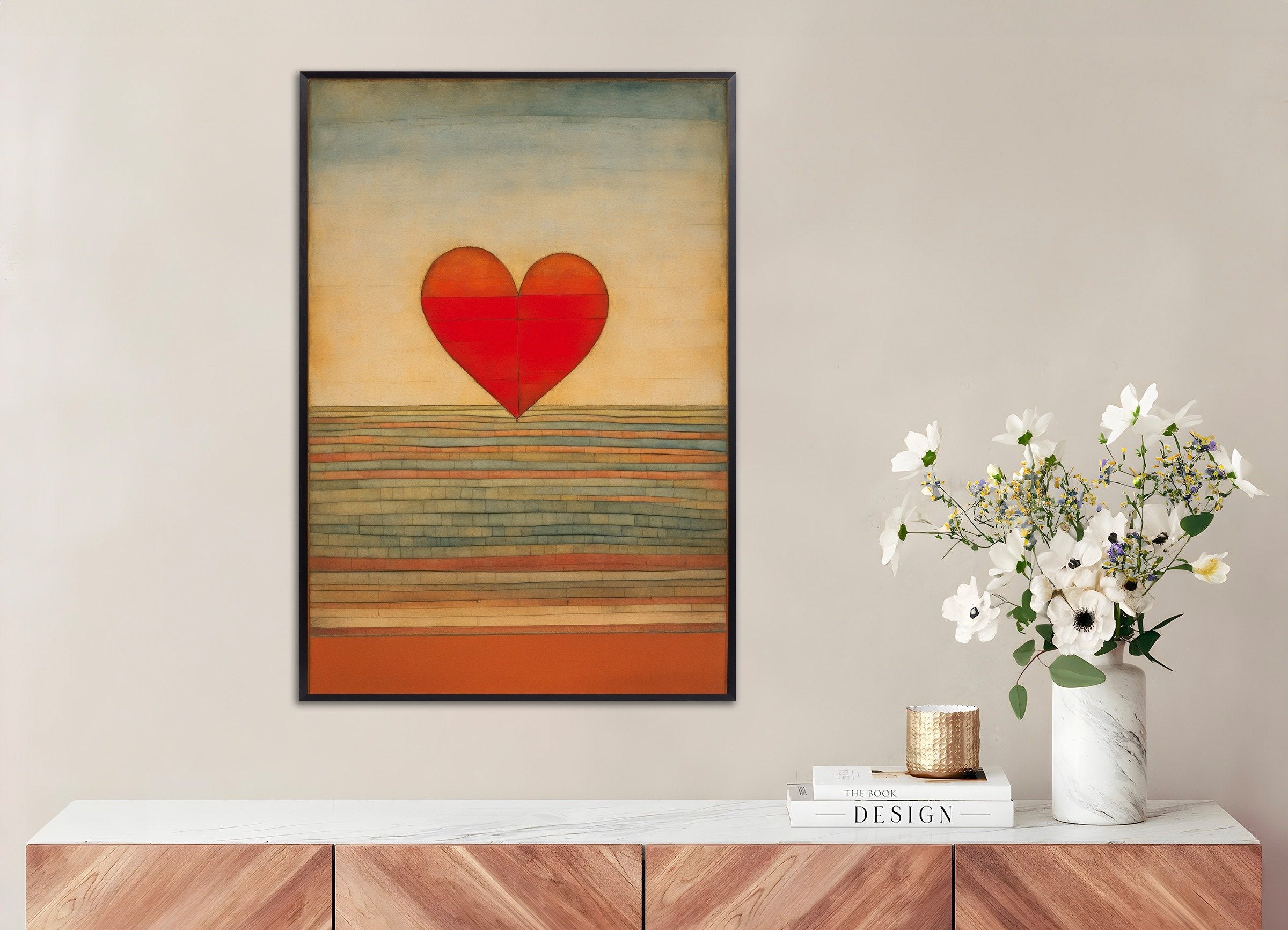 Poster of The flying heart, with metal frame