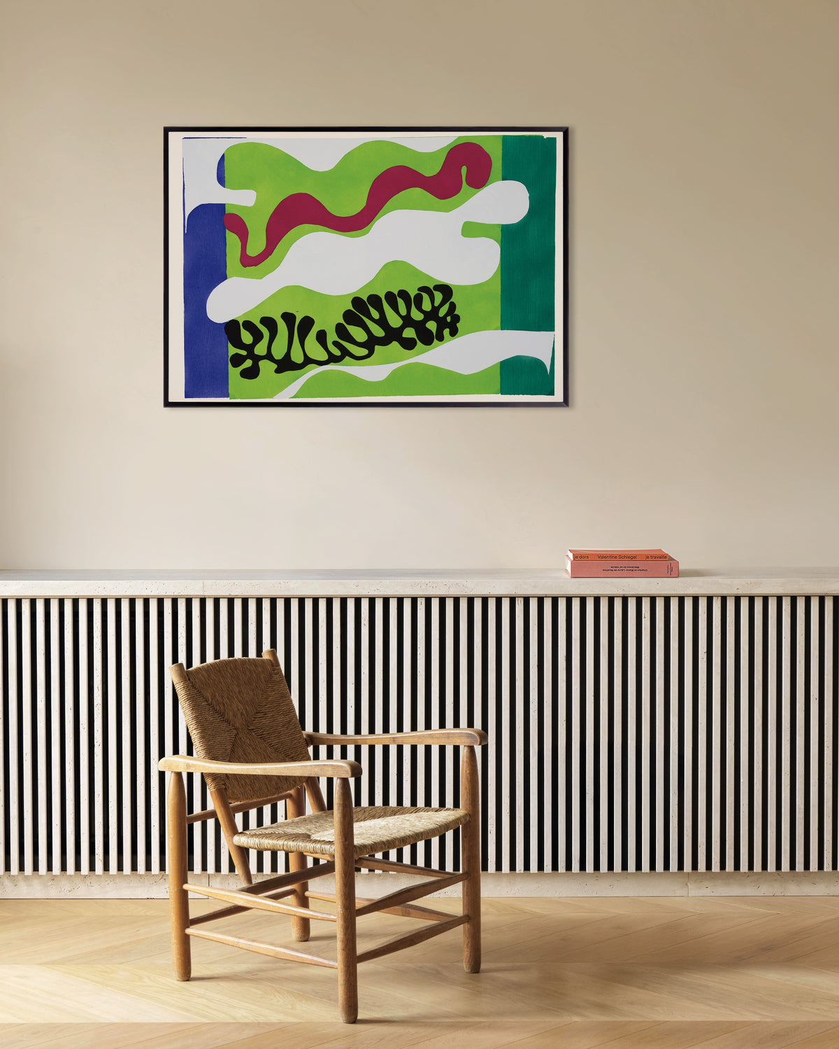 Poster of The Lagoon in Green (Jazz, 1947) by Henri Matisse, with metal frame
