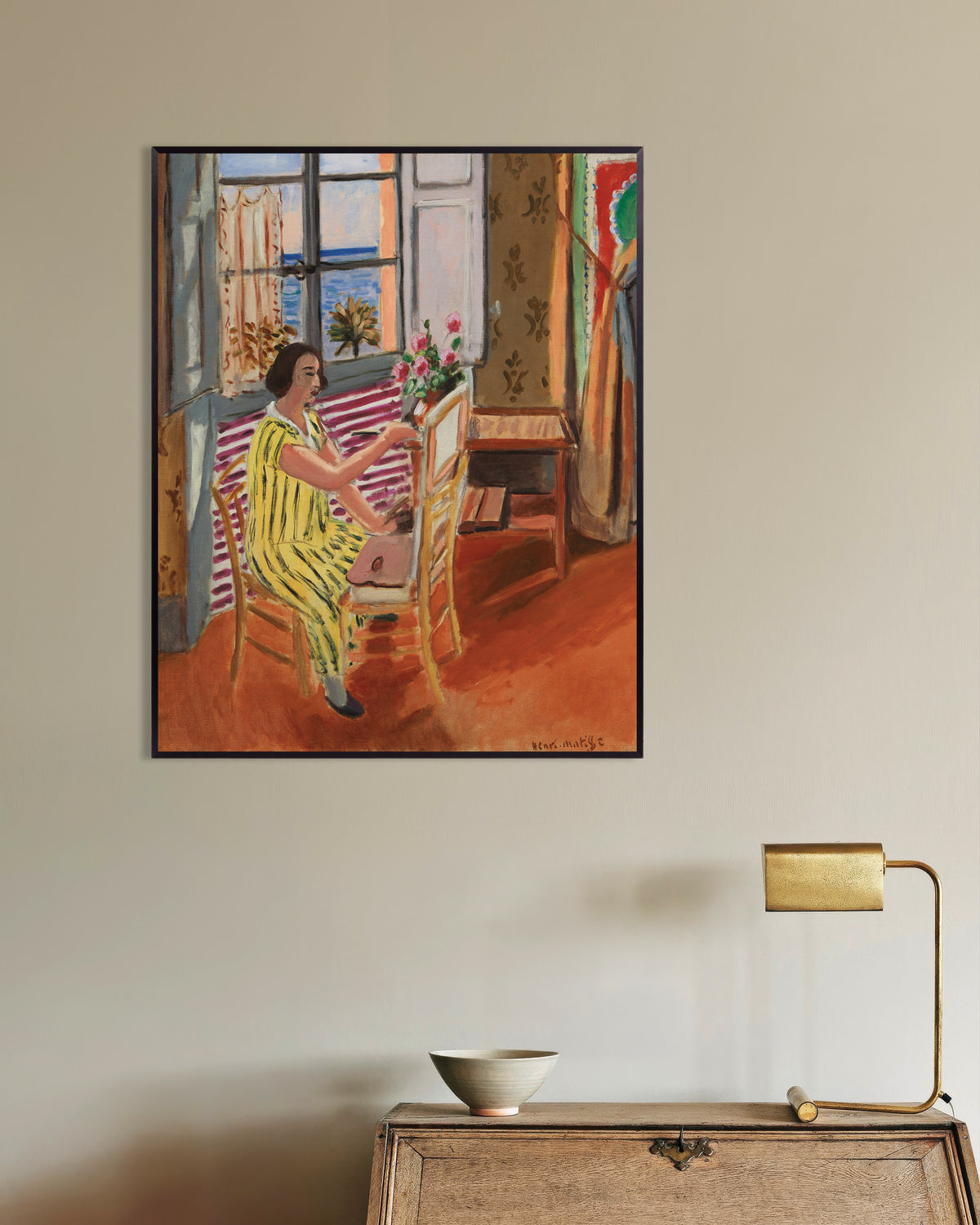 Poster av Morgenøkten (1924) av Henri Matisse, med metallramme