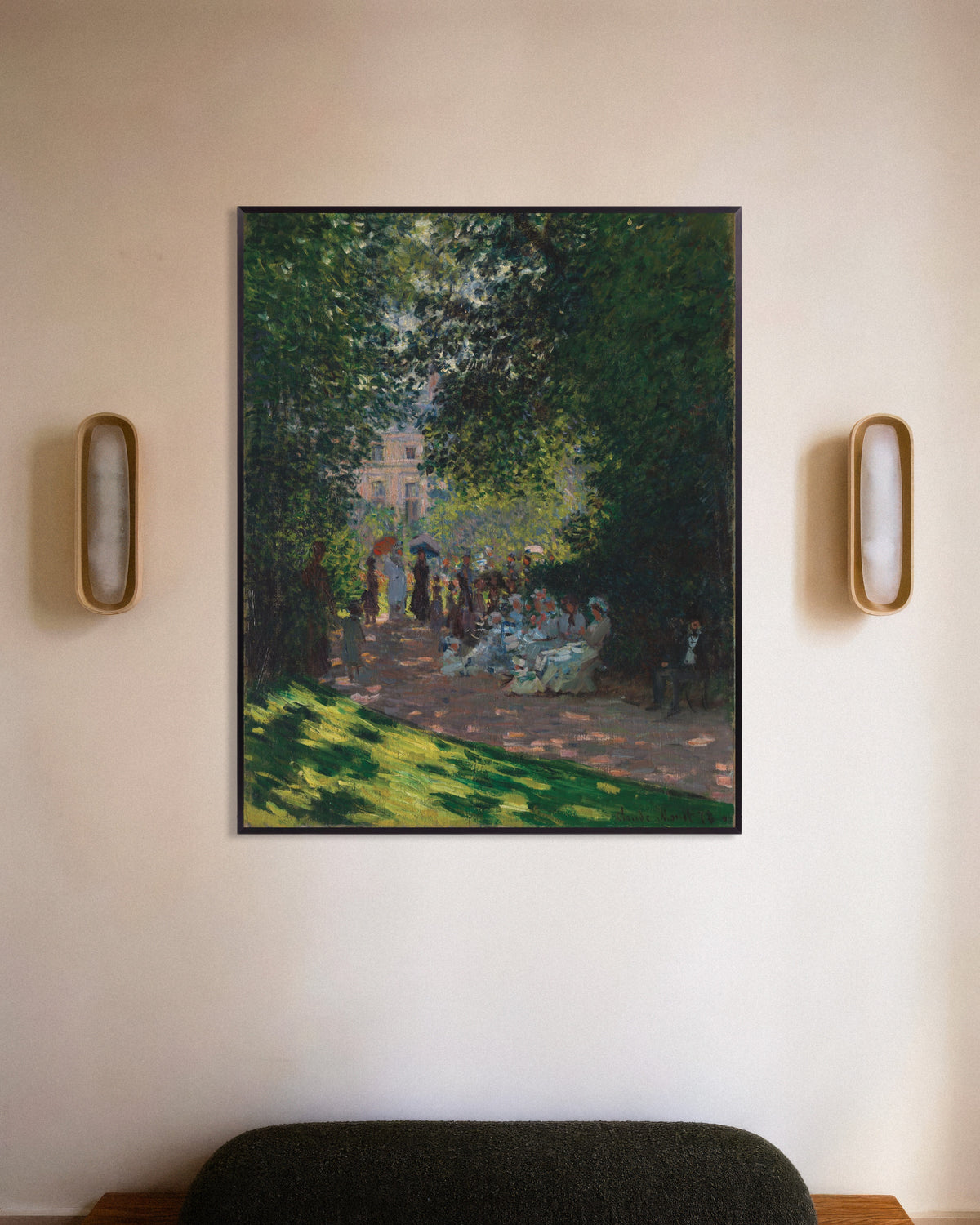 Plakat Parc Monceau (1878) av Claude Monet med metallramme