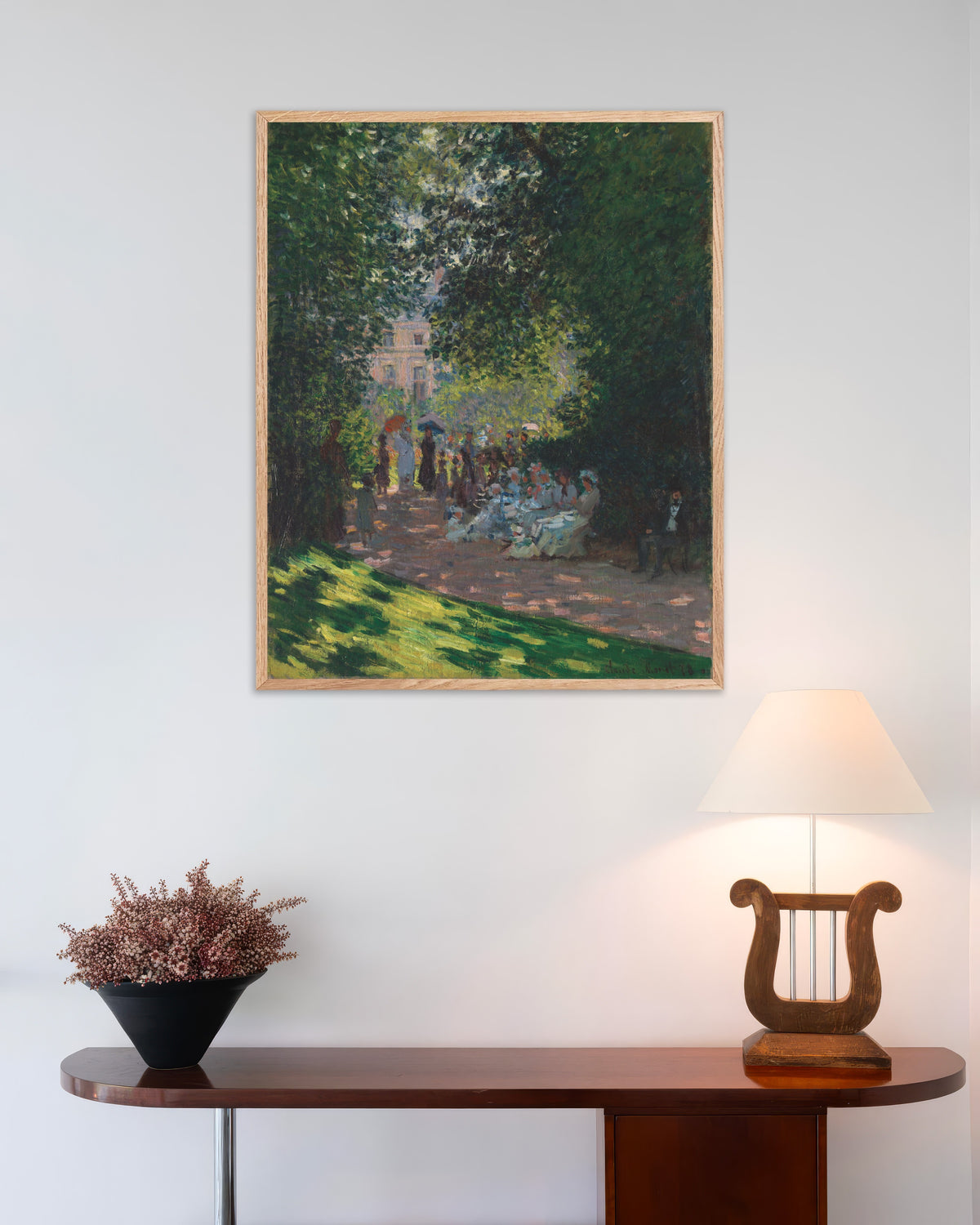 Plakat Parc Monceau (1878) av Claude Monet med ramme i naturtre
