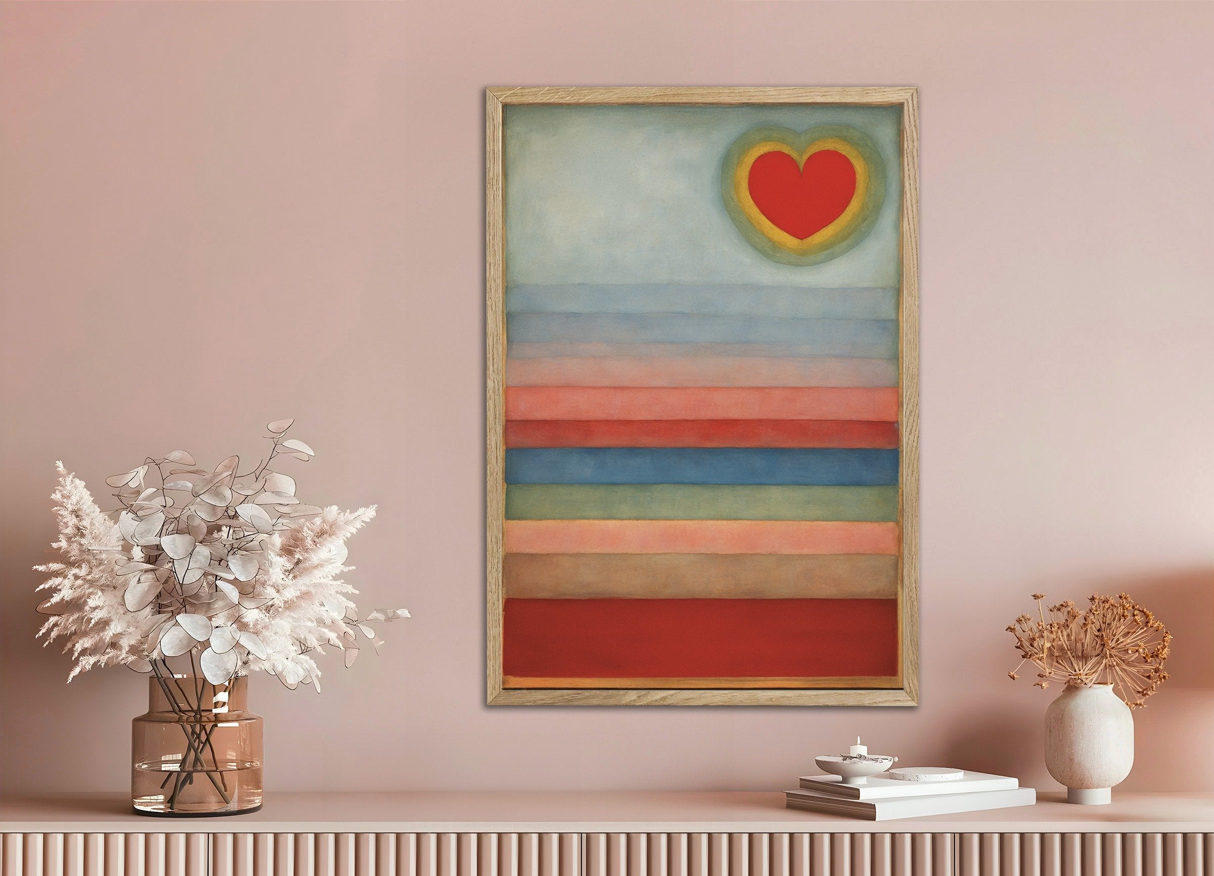 Poster of The reign of love, with natural wooden frame