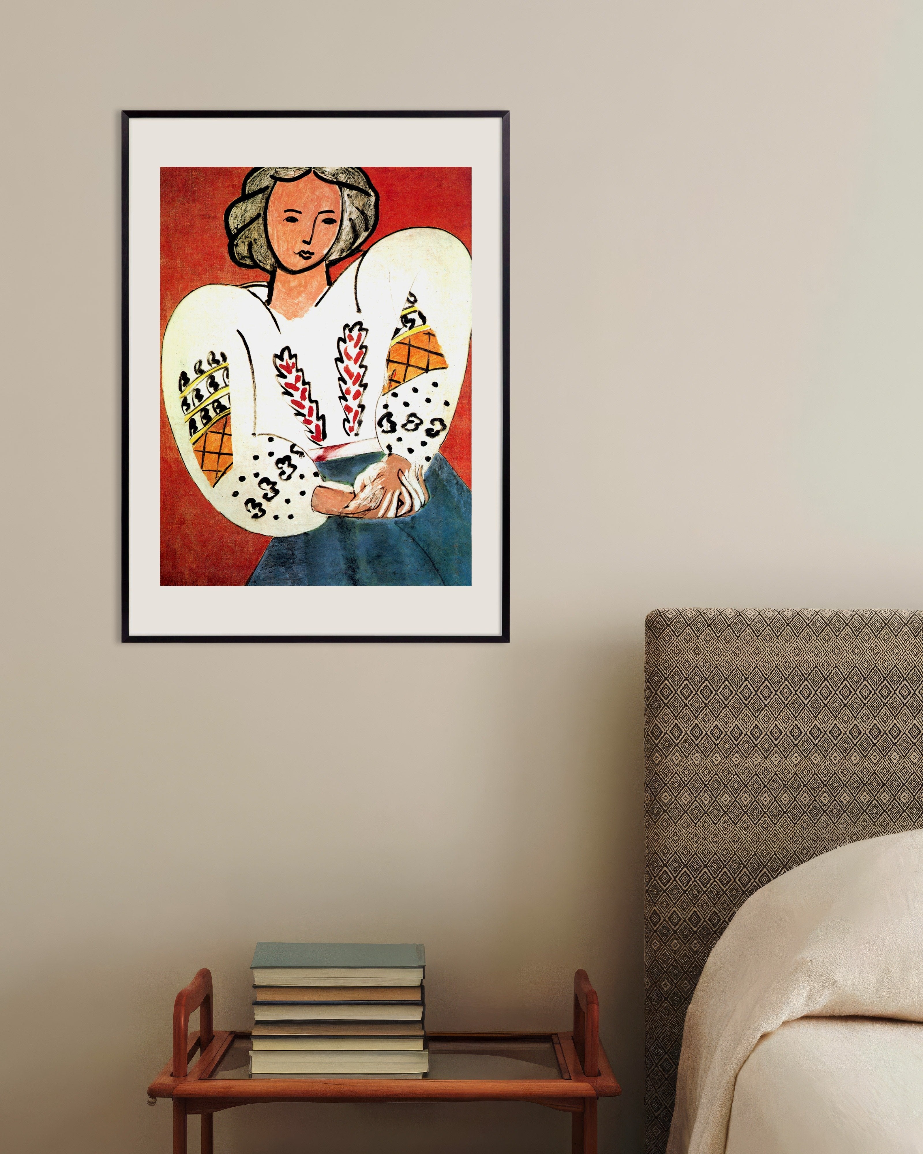 Poster of The Romanian blouse (1940) by Henri Matisse, with metal frame
