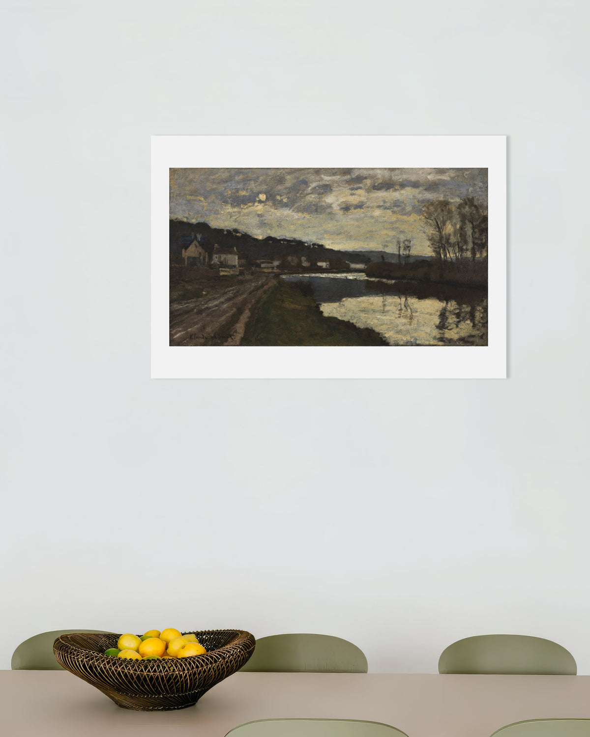 Poster of The Seine at Bougival (1870) by Claude Monet