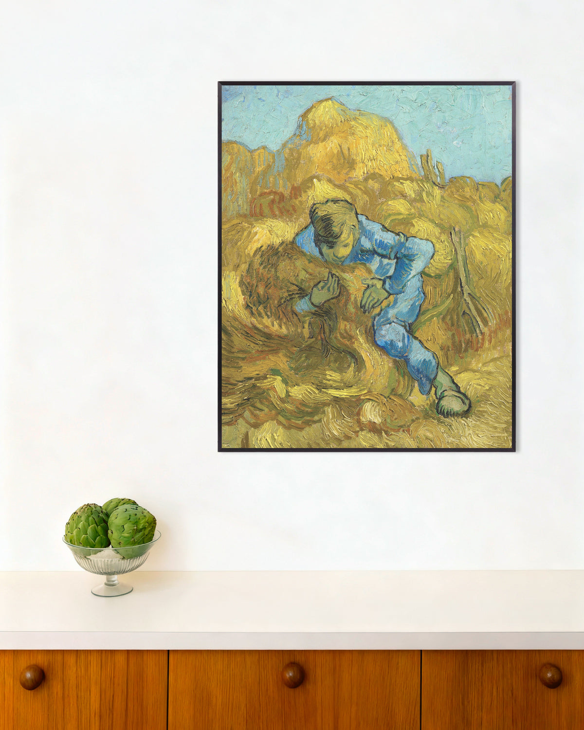 Poster of The Sheaf-Binder, after Millet (1889) by Vincent van Gogh, with metal frame