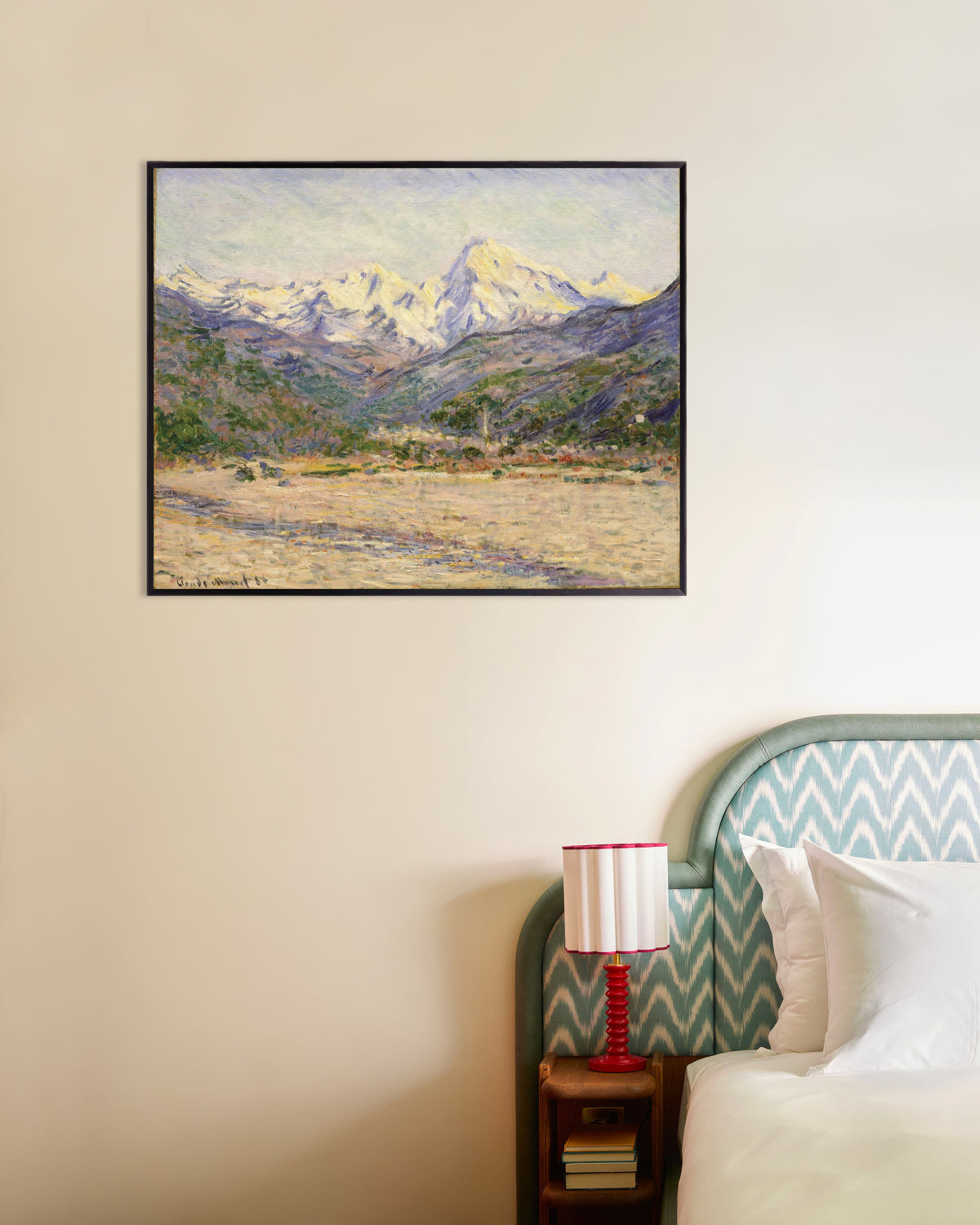 Plakat Nervia-dalen (1884) av Claude Monet med metallramme