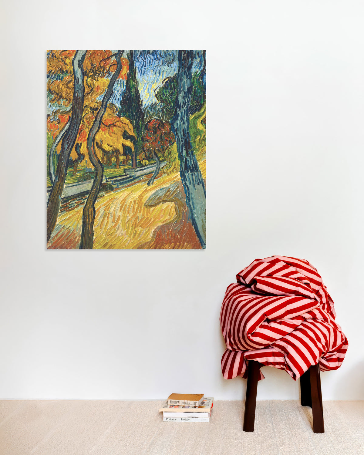 Poster av Trær i asylhagen (1889) av Vincent van Gogh