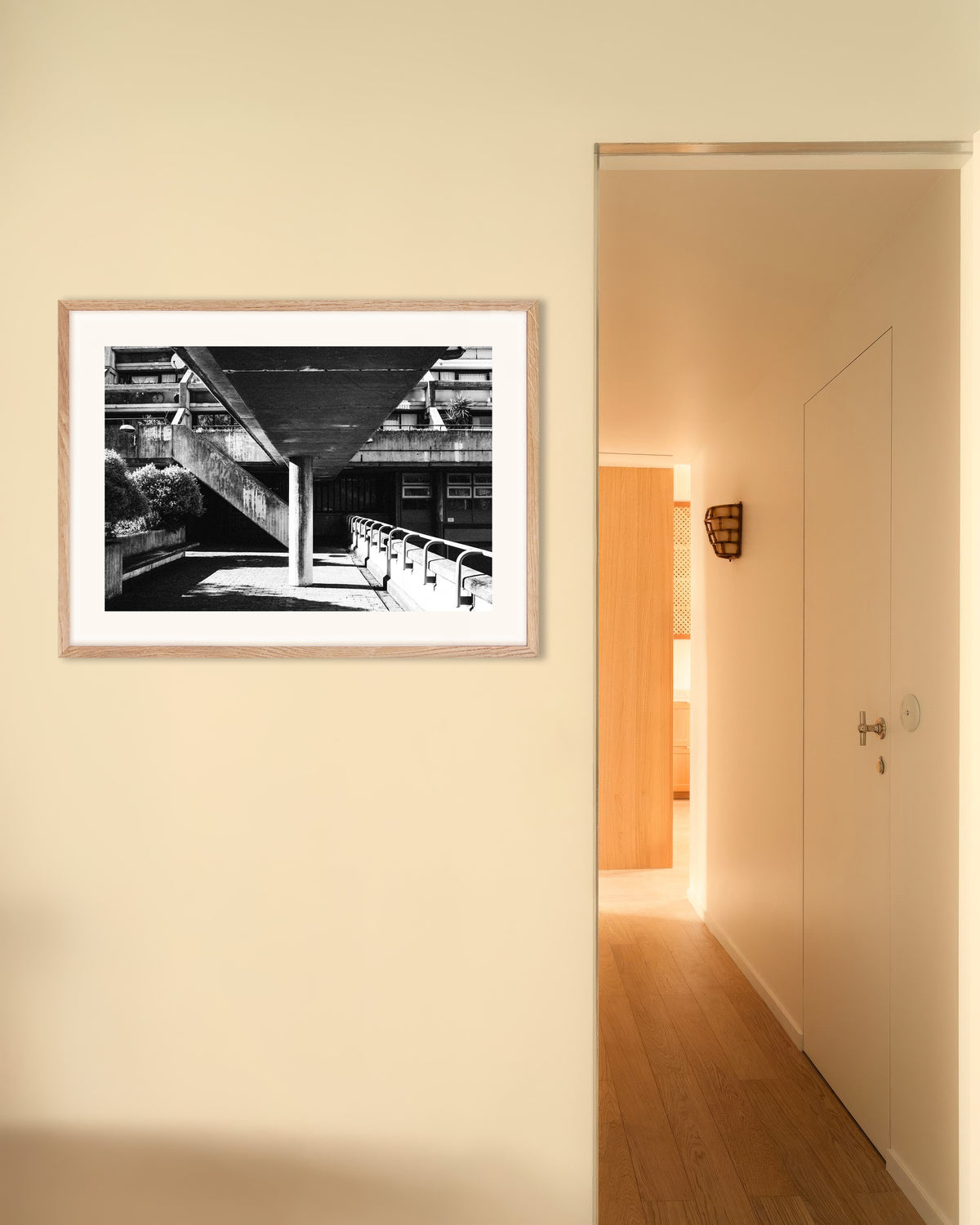 Poster of Under the Concrete Walkway, with natural wooden frame